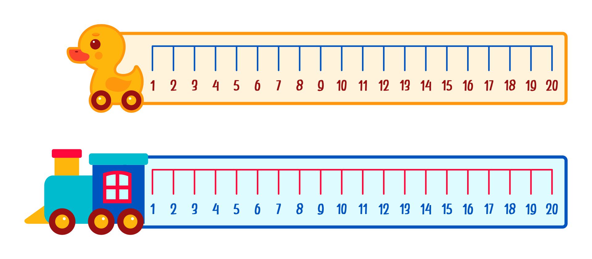  Printable Number Lines to 20