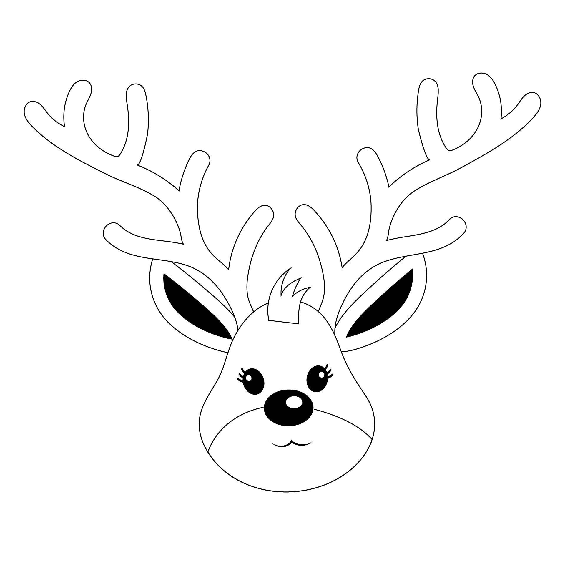 reindeer face template 4 Best Reindeer Free Printable Faces - printablee.com