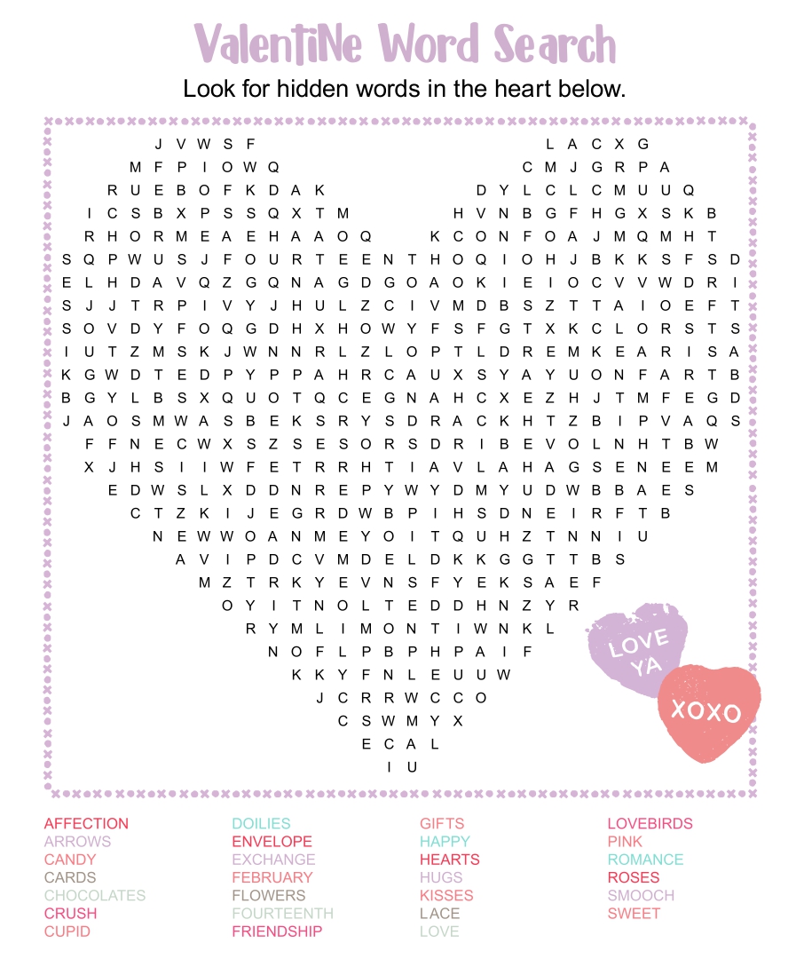 This Printable Valentines Day Word Search Puzzle