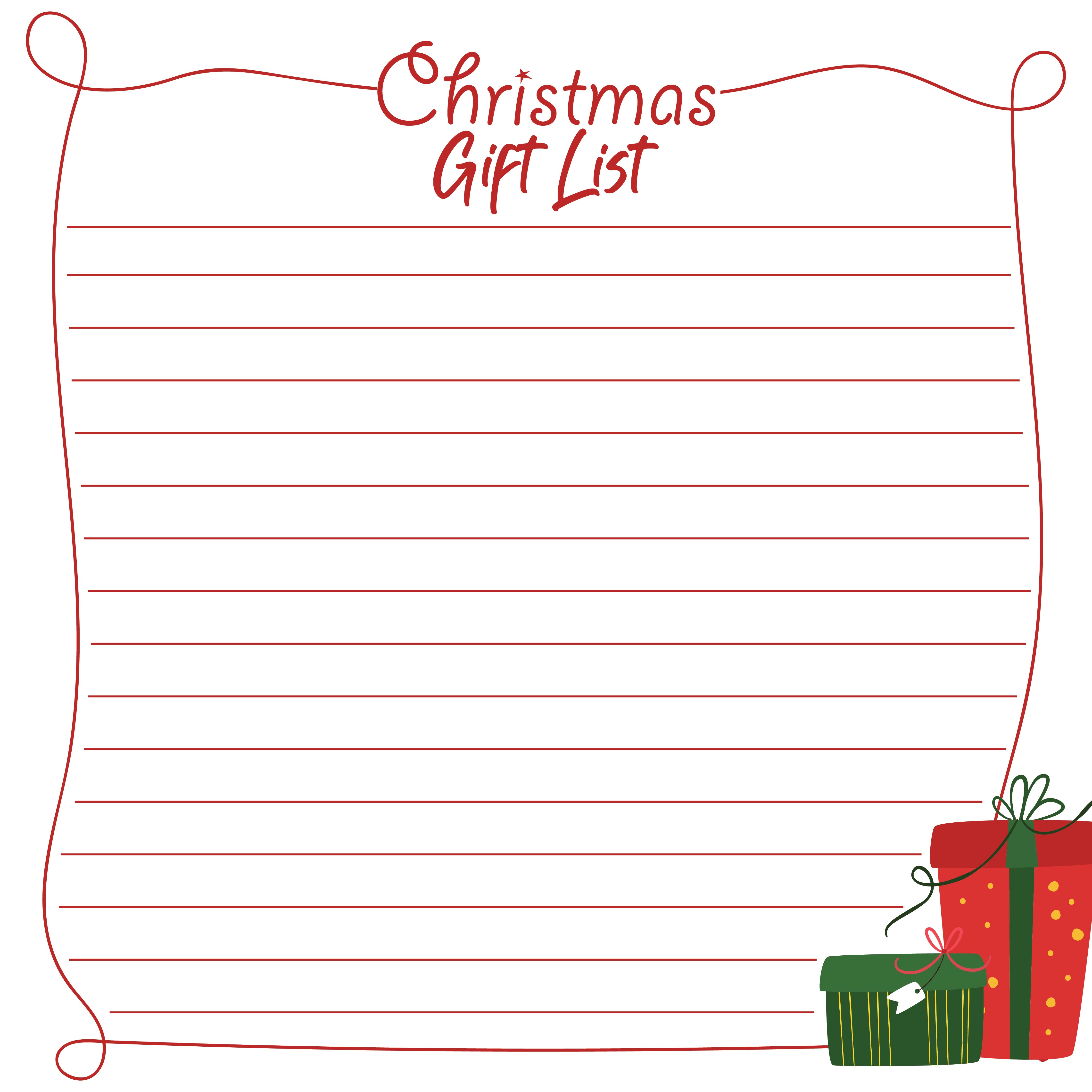 Printable Christmas Wish List Form