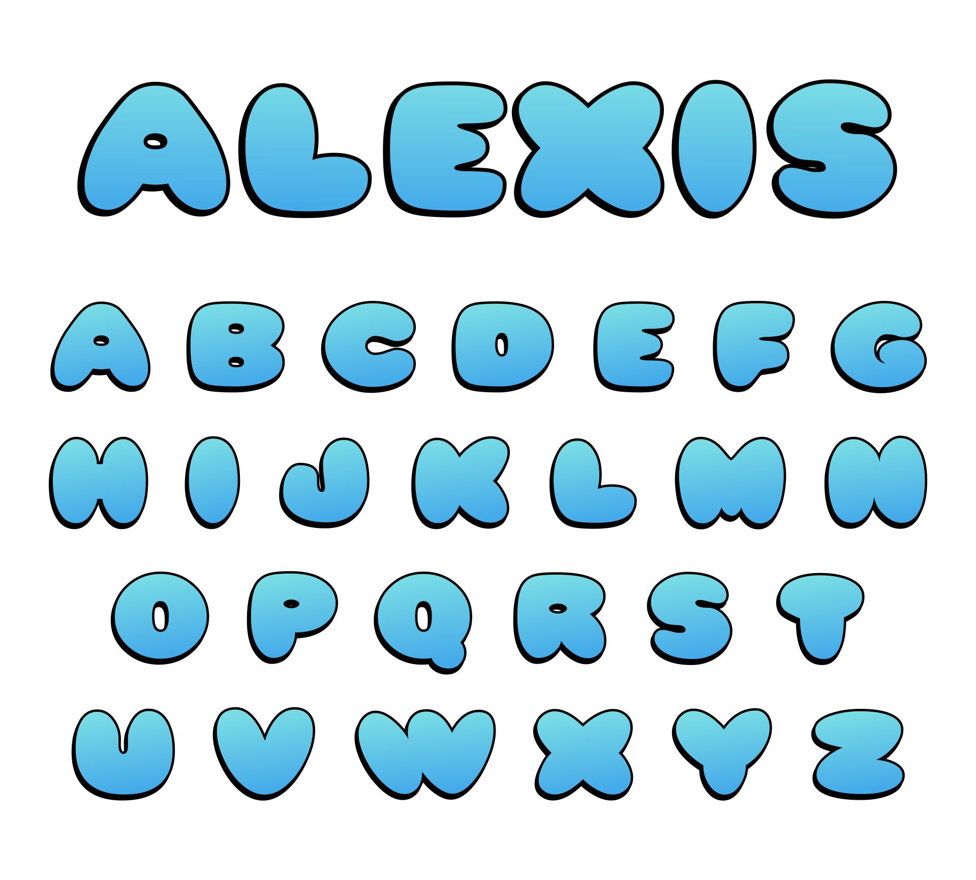 Bubble Letter Name Alexis