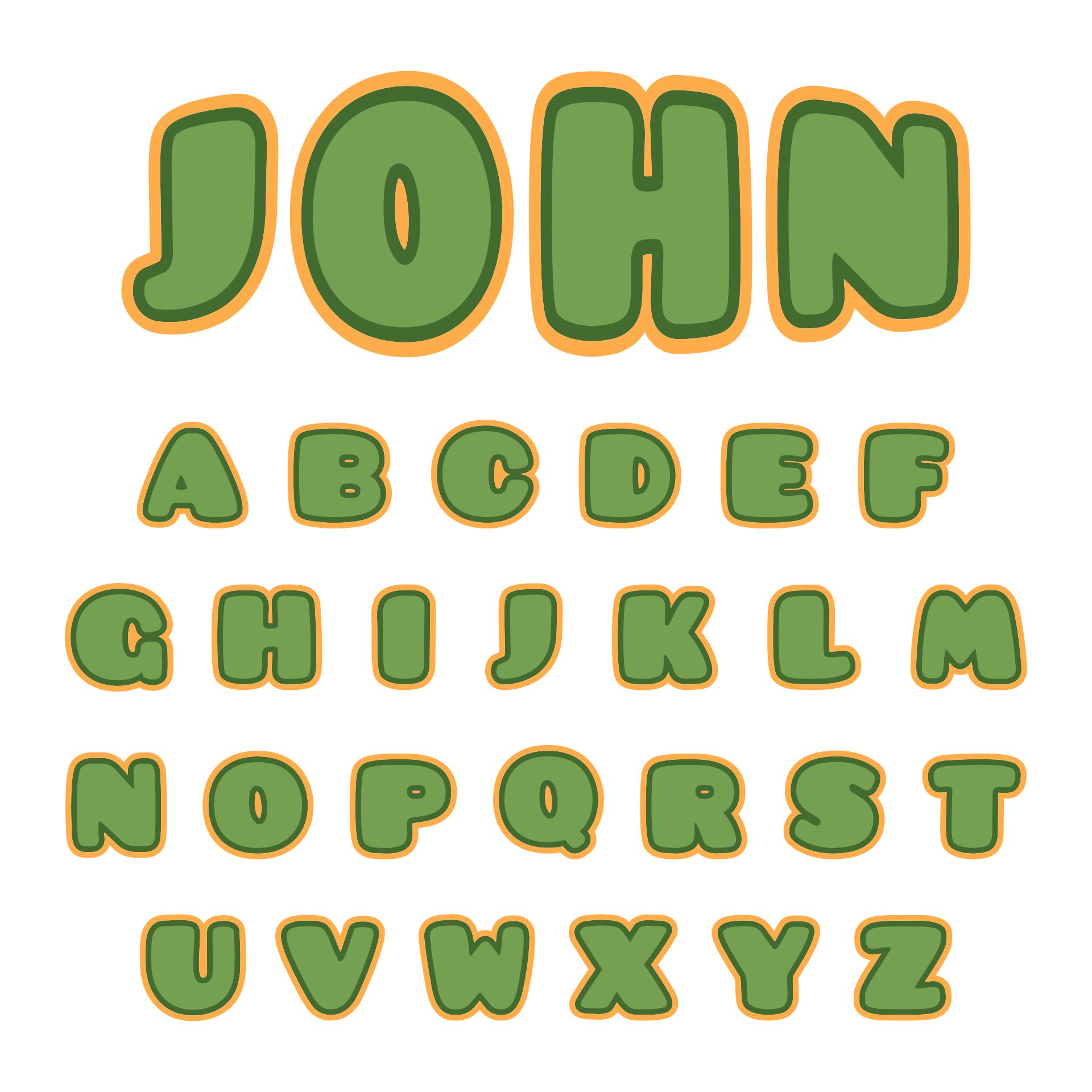 Bubble Letter Name John