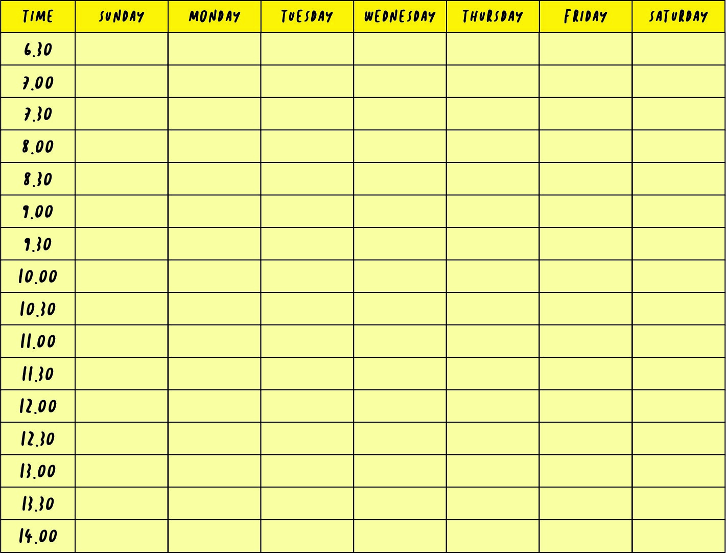 Weekly Calendar With Time Slots 13 Free PDF Printables Printablee