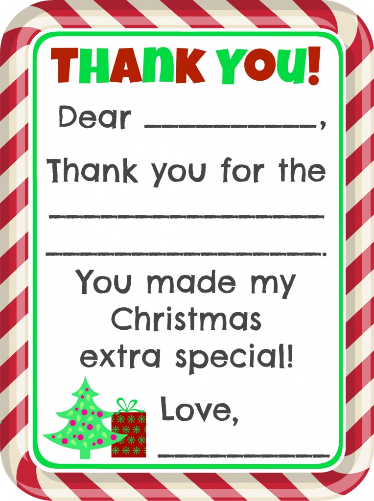 Christmas Thank You Cards Printables