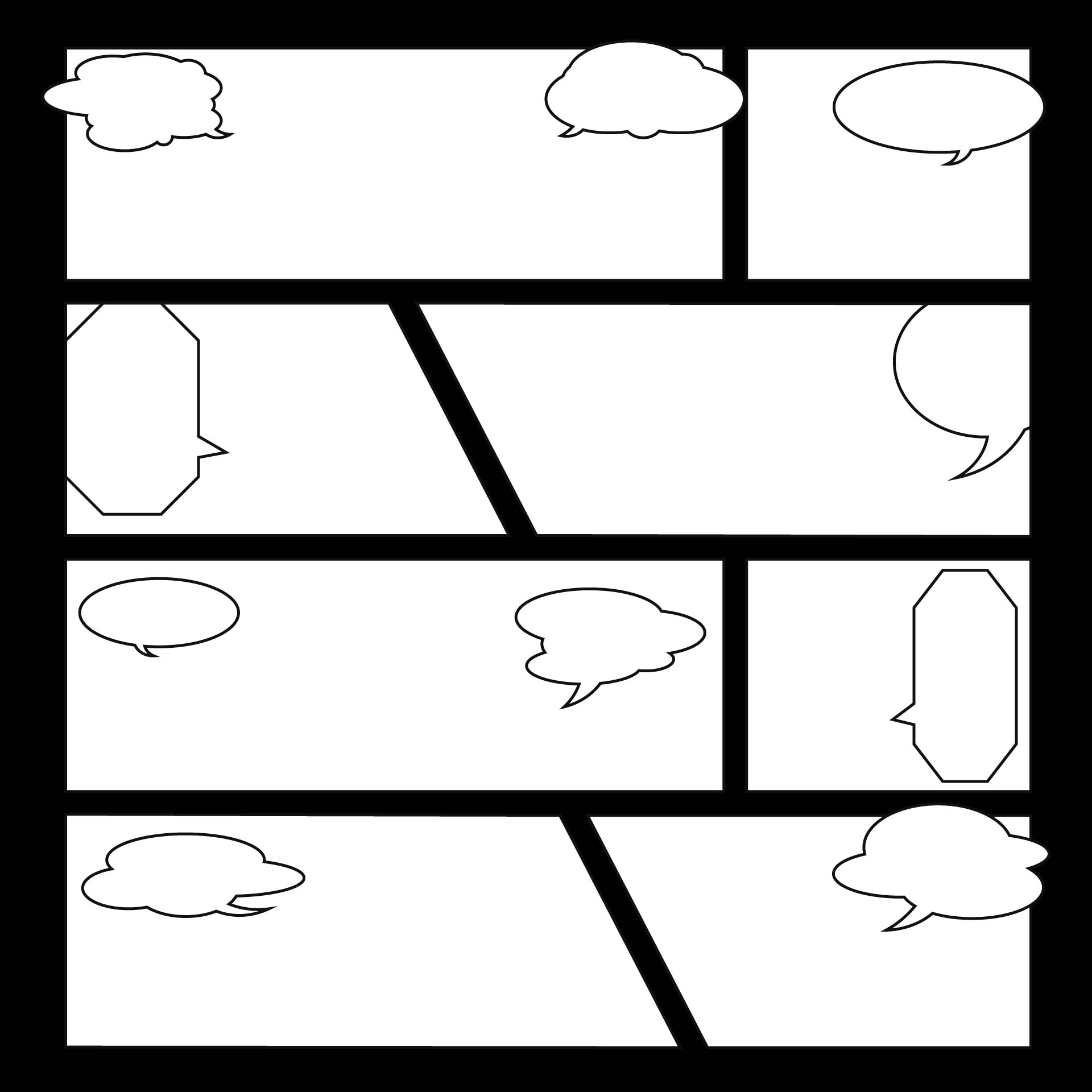 21 Best Printable Comic Book Layout Template - printablee.com With Printable Blank Comic Strip Template For Kids