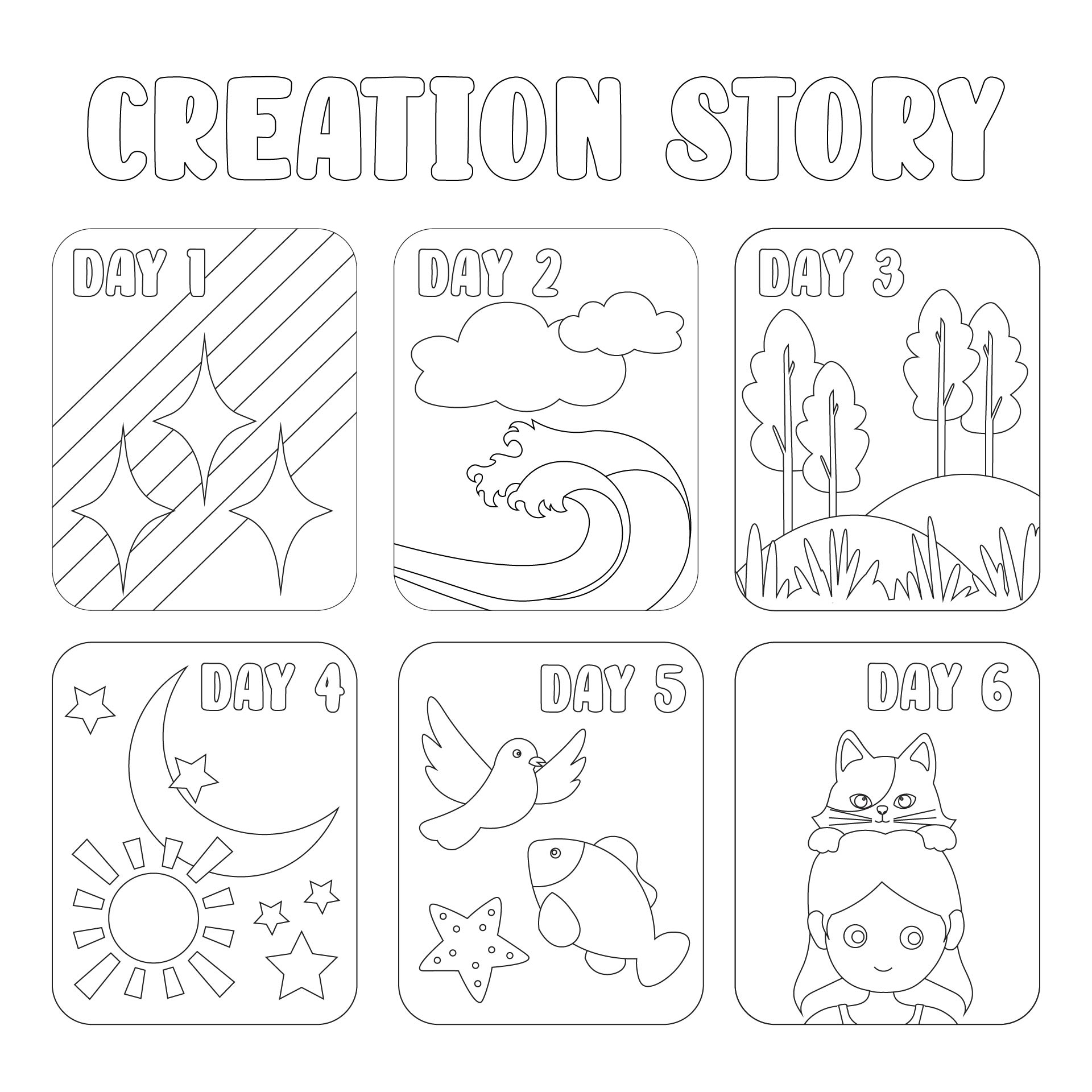 Creation Story for Kids Printable