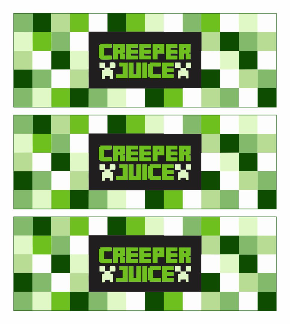 Creeper Juice Bottle Labels