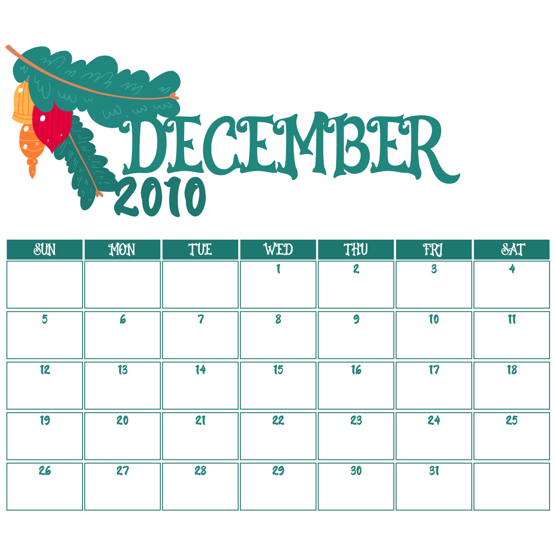 10 Best Printable December Calendar Numbers PDF For Free At Printablee