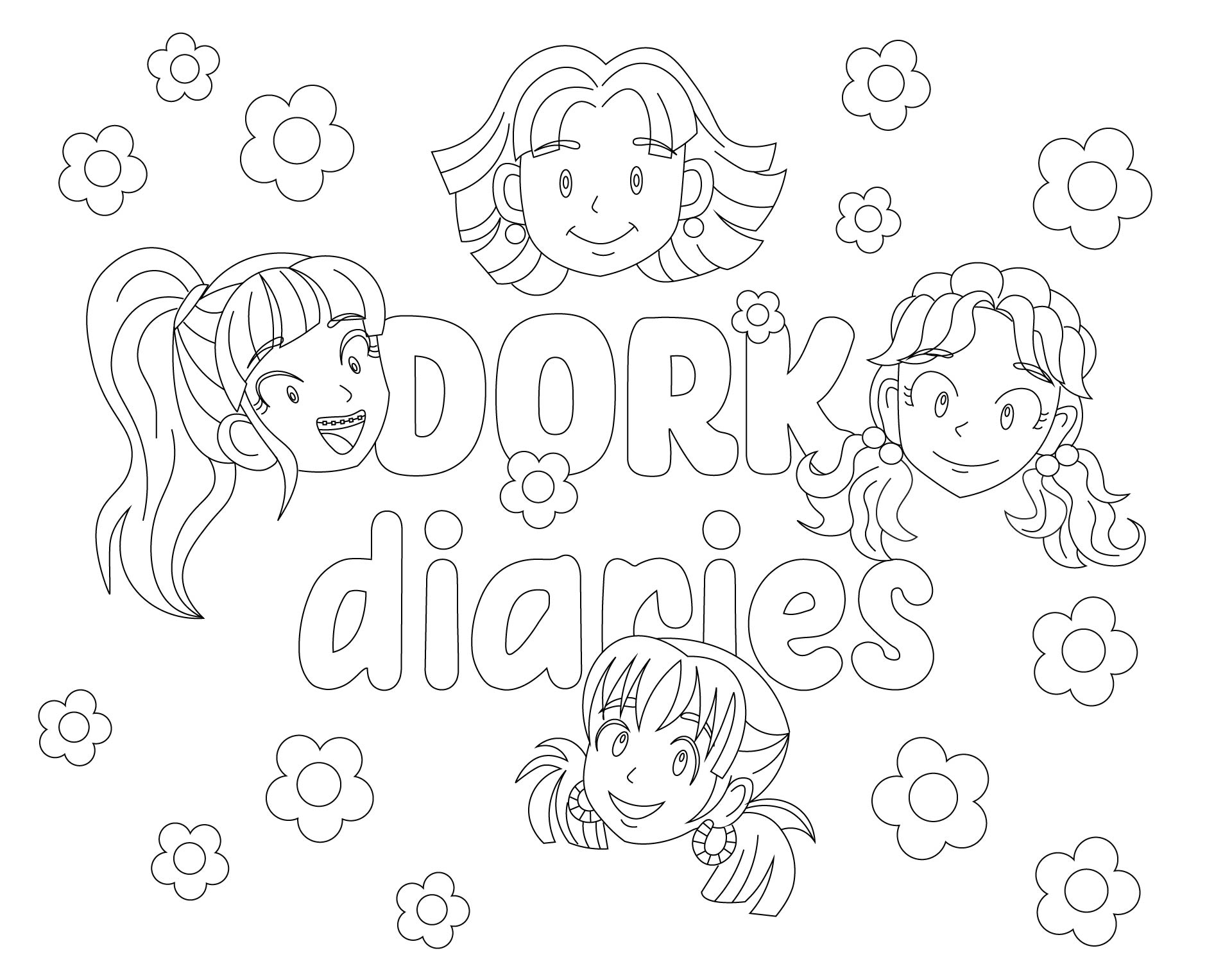 Dork Diaries Characters Coloring Pages