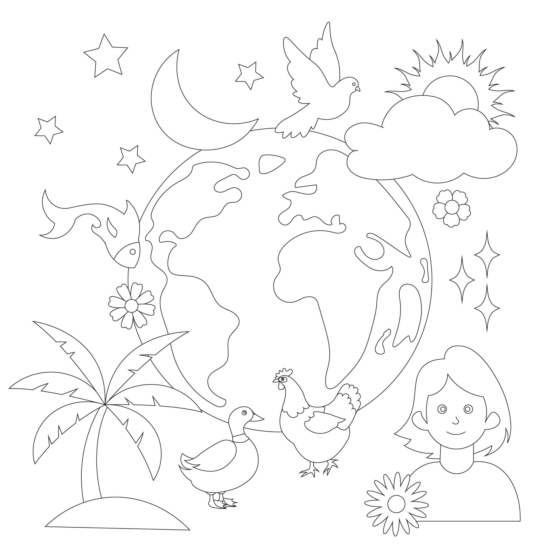 Printable Creation Coloring Pages