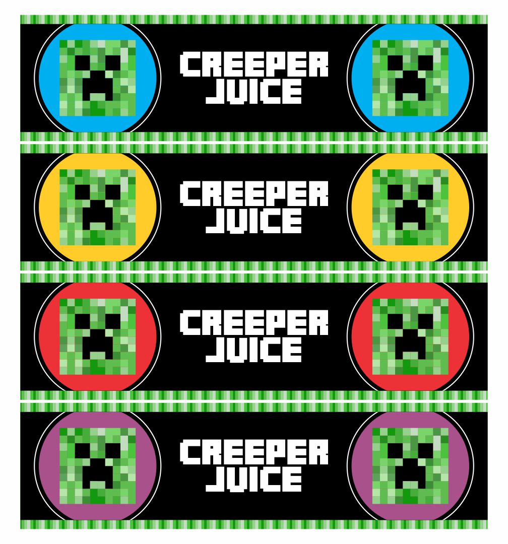 7 Best Creeper Juice Printable Label Printablee Com