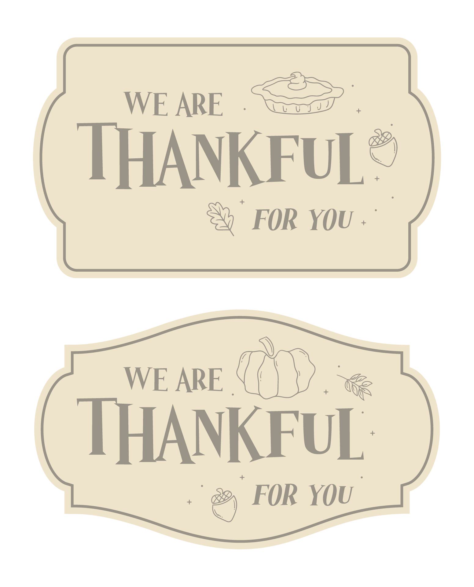 Printable Thanksgiving Gift Tags Templates