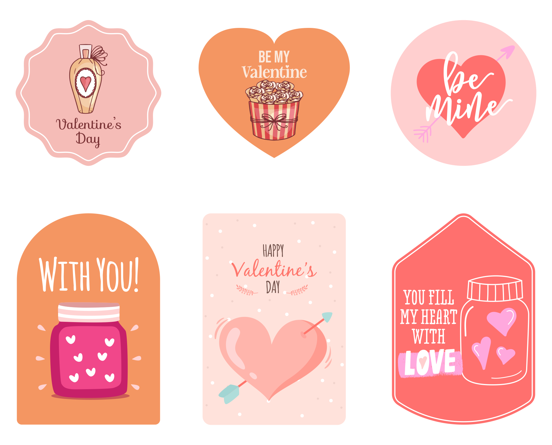  Heart Printable Valentine Labels