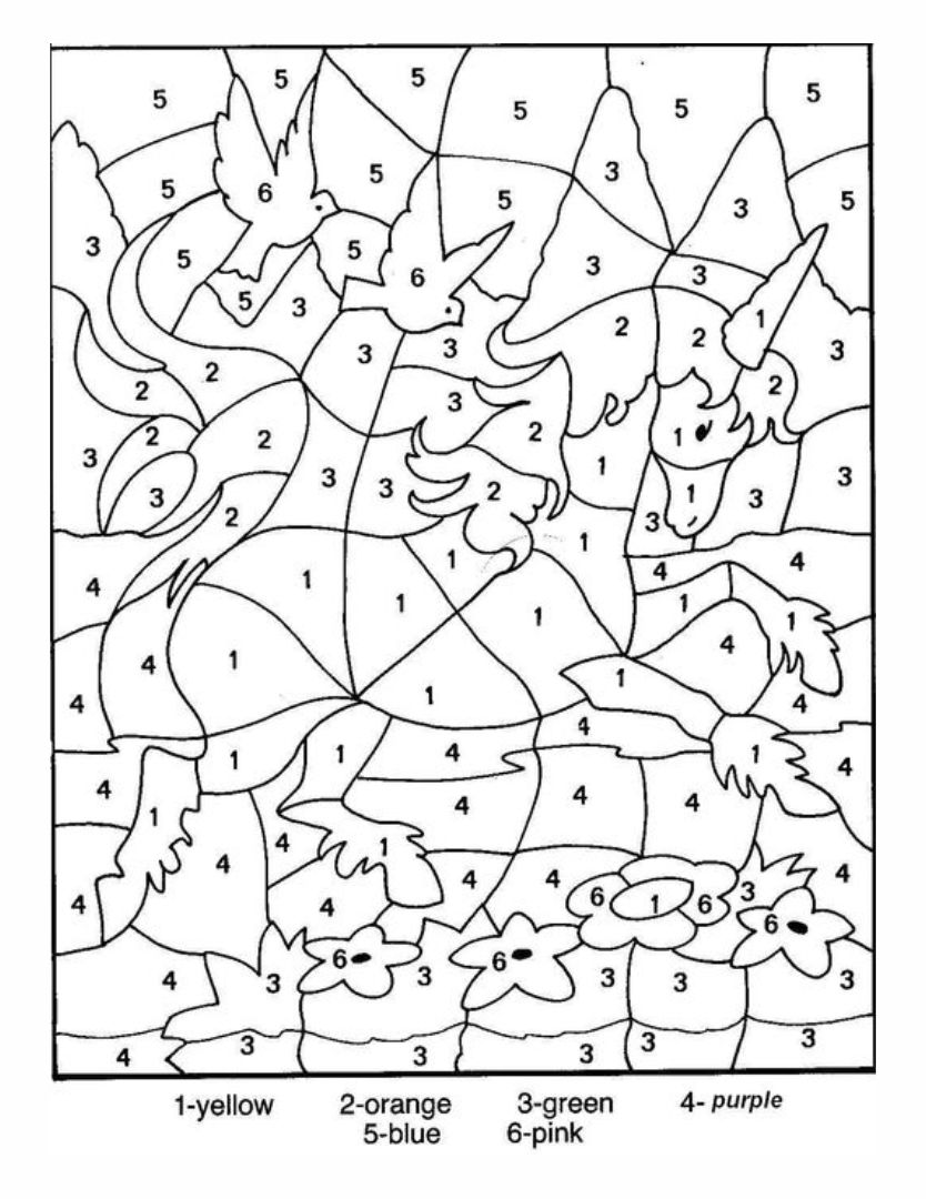 Horse Color by Number Coloring Pages