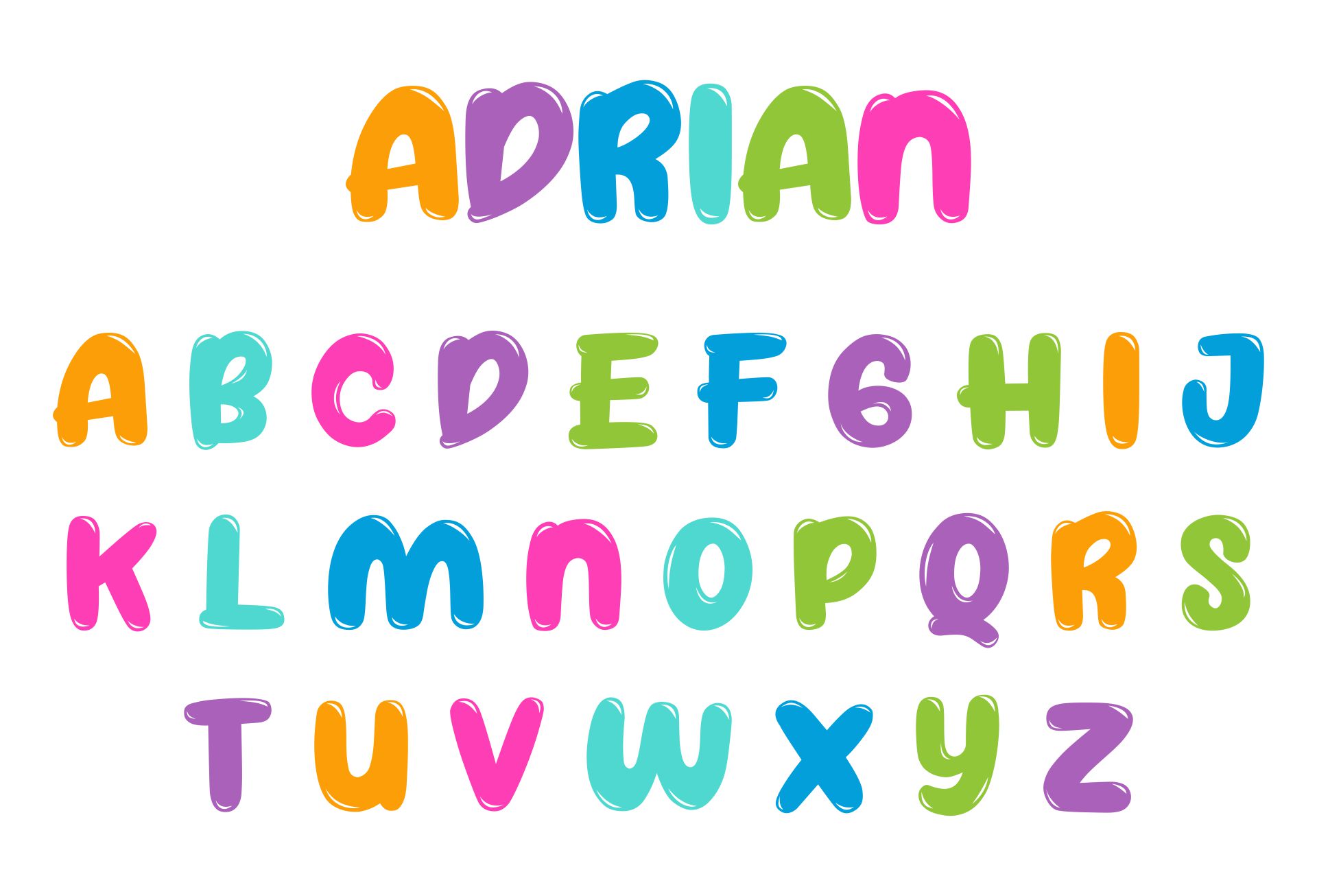 Name Adrian Bubble Letter
