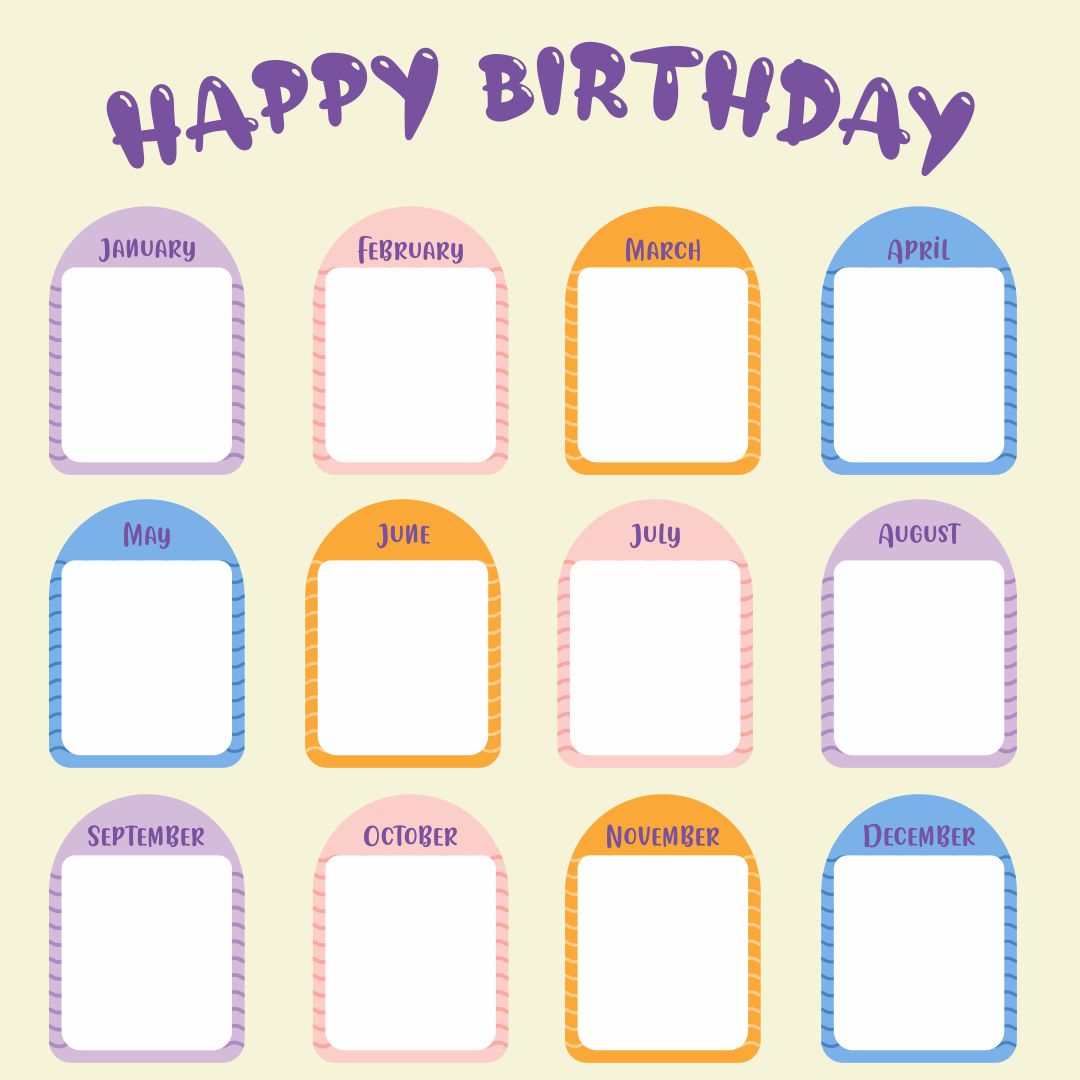 Class Birthday Chart Printable Free Free Printable Download