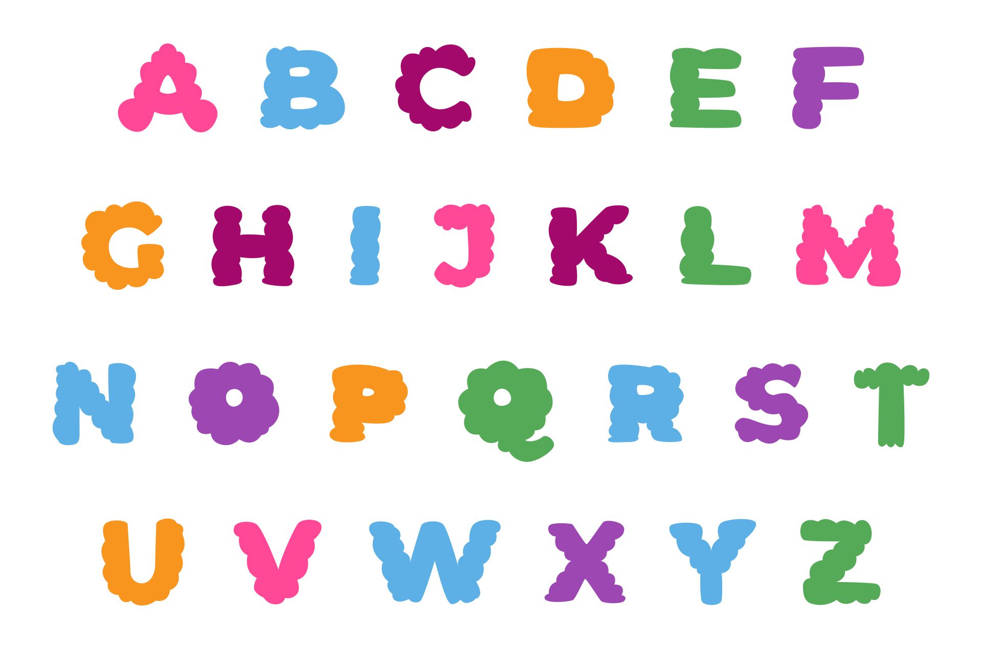 Printable Bubble Letters Names