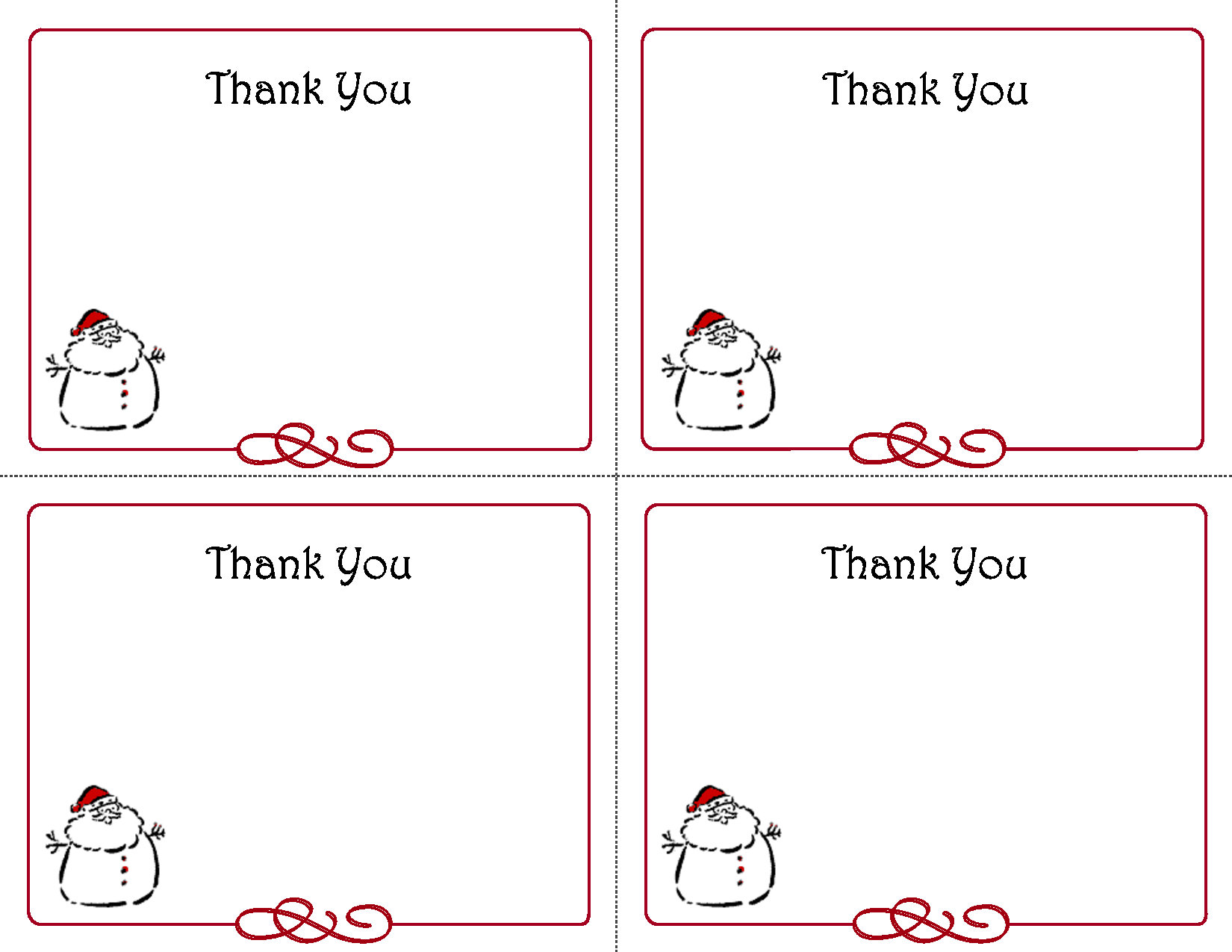 6 Best Free Printable Christmas Thank You Card Templates Printablee