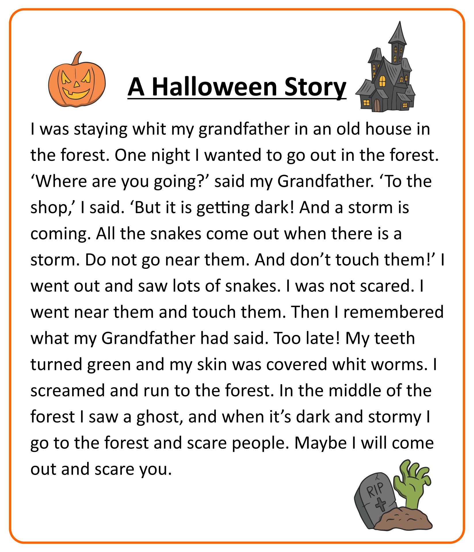 Free Halloween Stories Printables