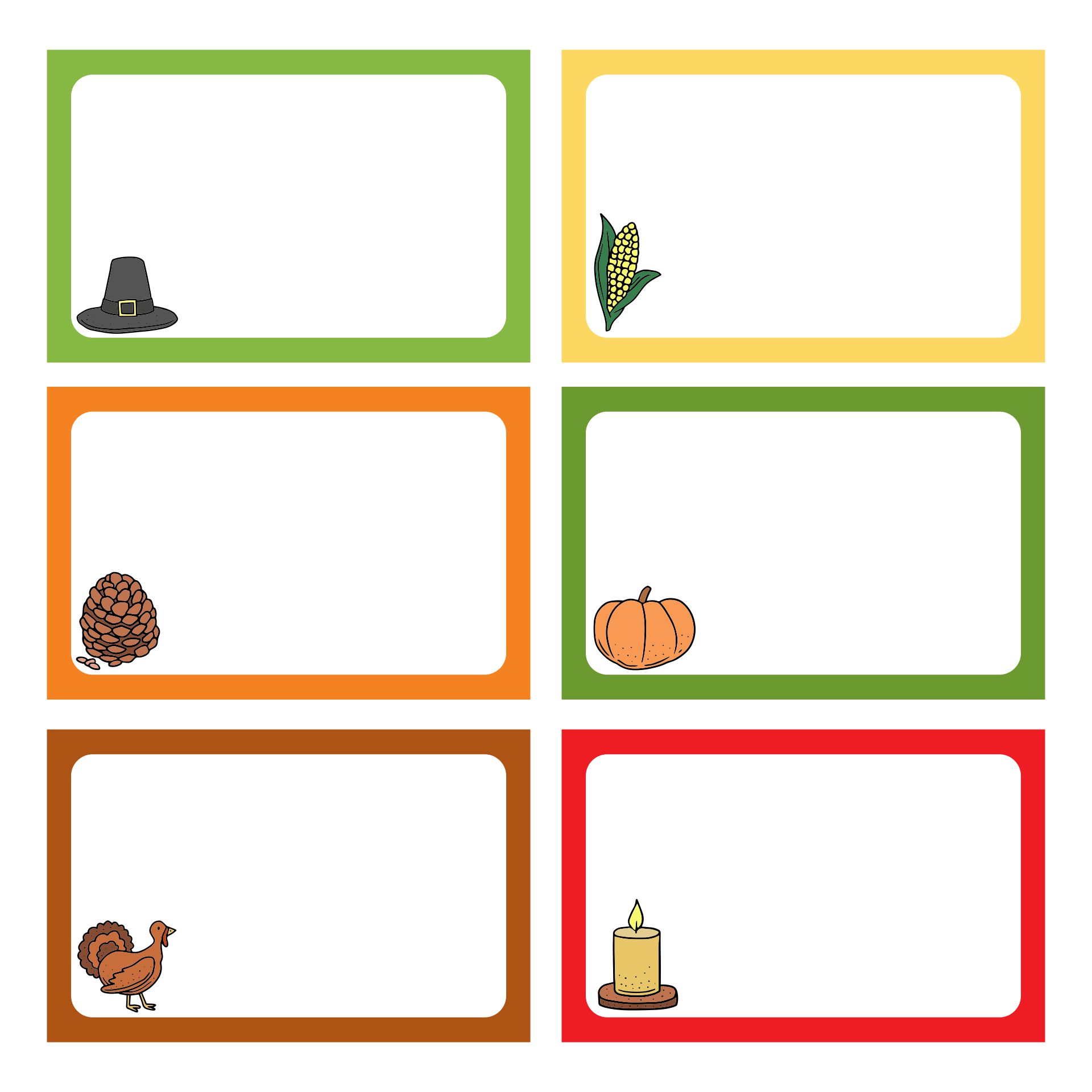 Free Thanksgiving Name Tags Printable