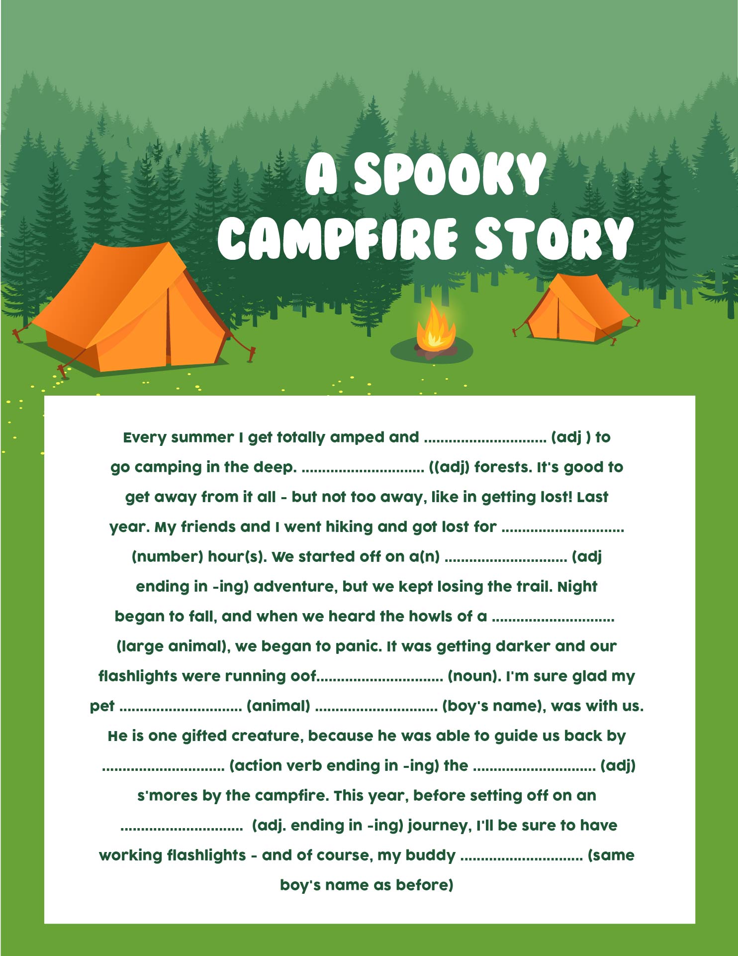  Printable Camping Mad Libs