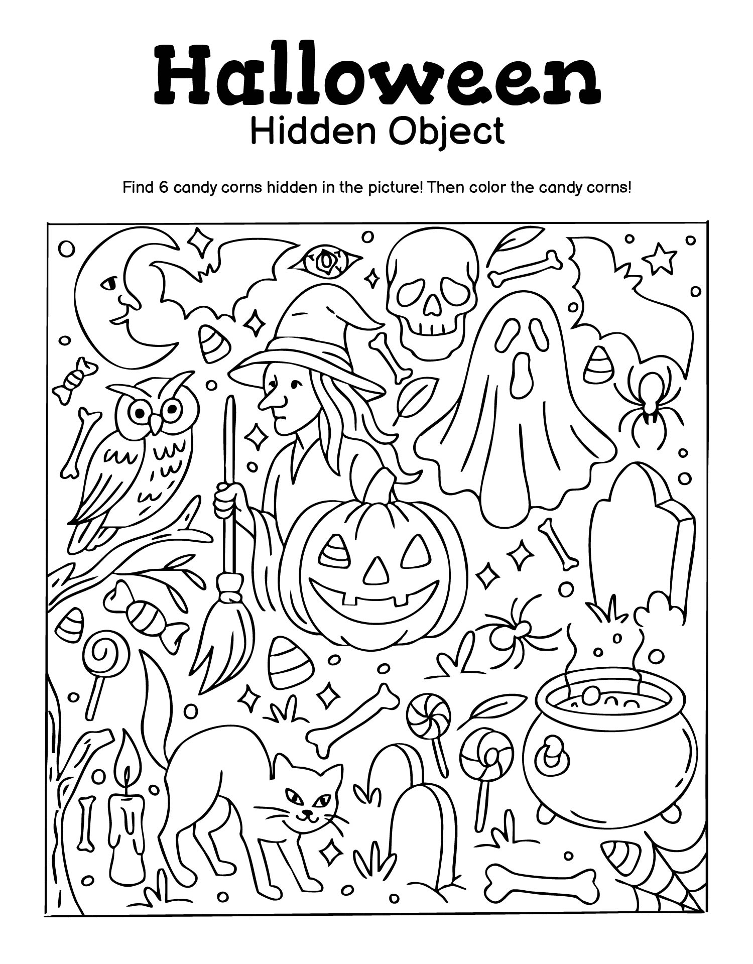 15 Best Printable Halloween Hidden Objects Printablee