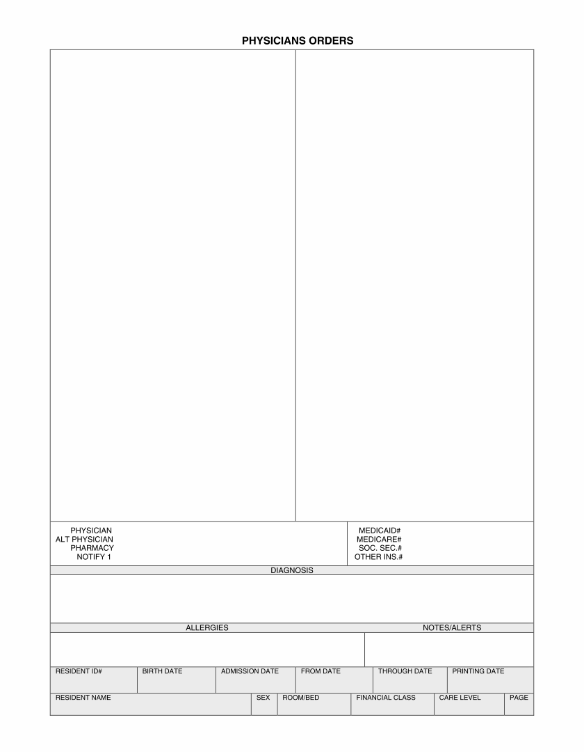 Printable Physician Order Form Template - Printable World Holiday