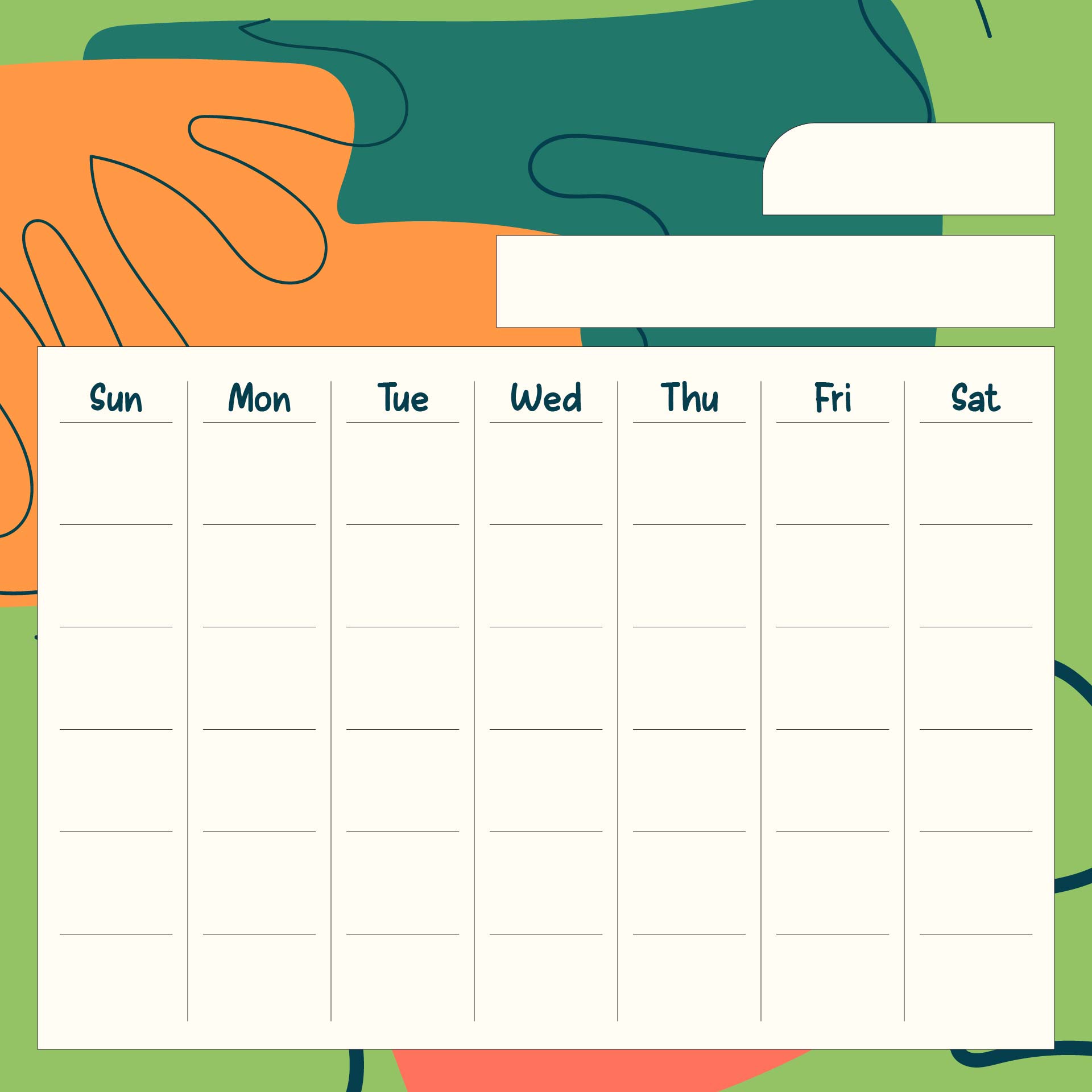 Printable Days Of Week Calendar