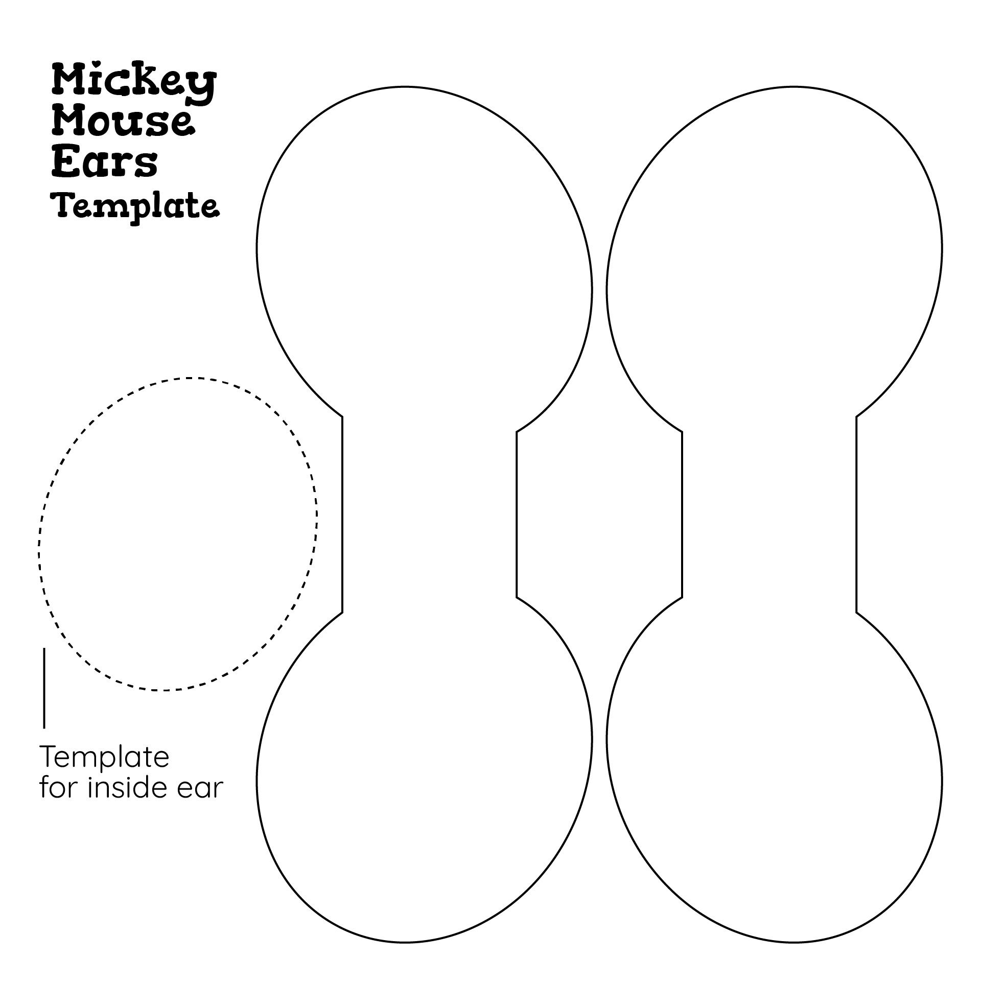 DIY Mickey Mouse Ears Template