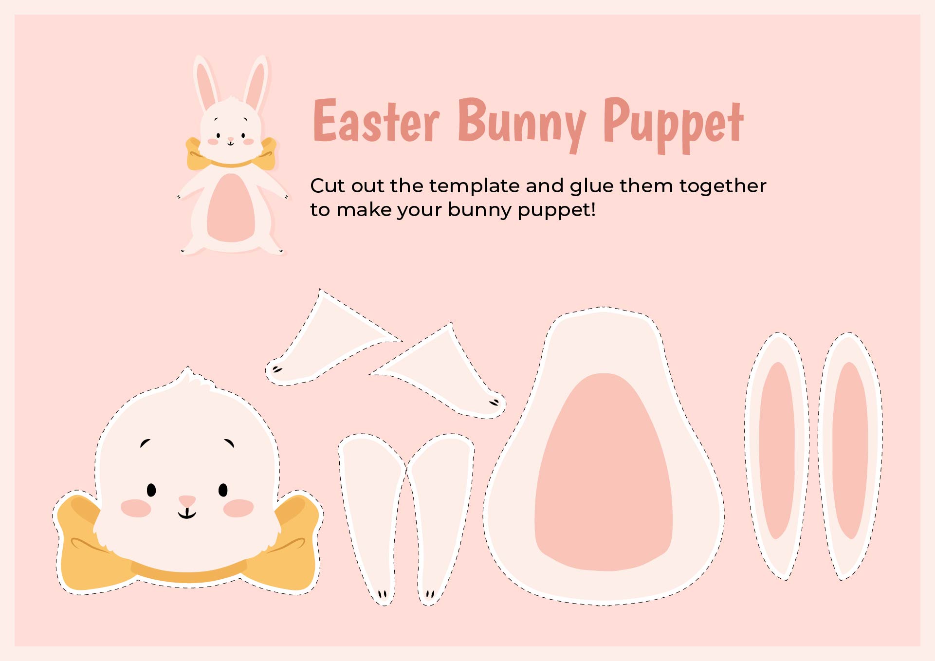 Easter Bunny Puppet Printable