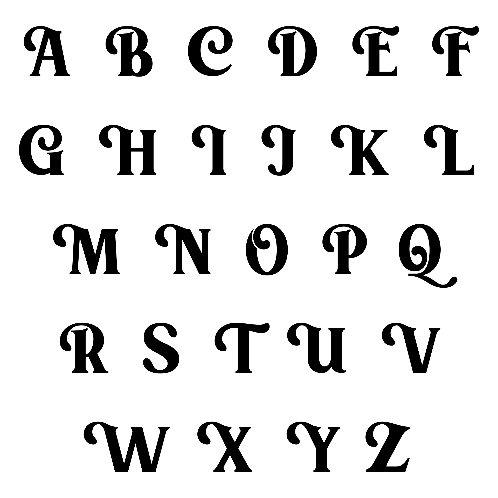 Fancy Alphabet Letters Printable Stencils