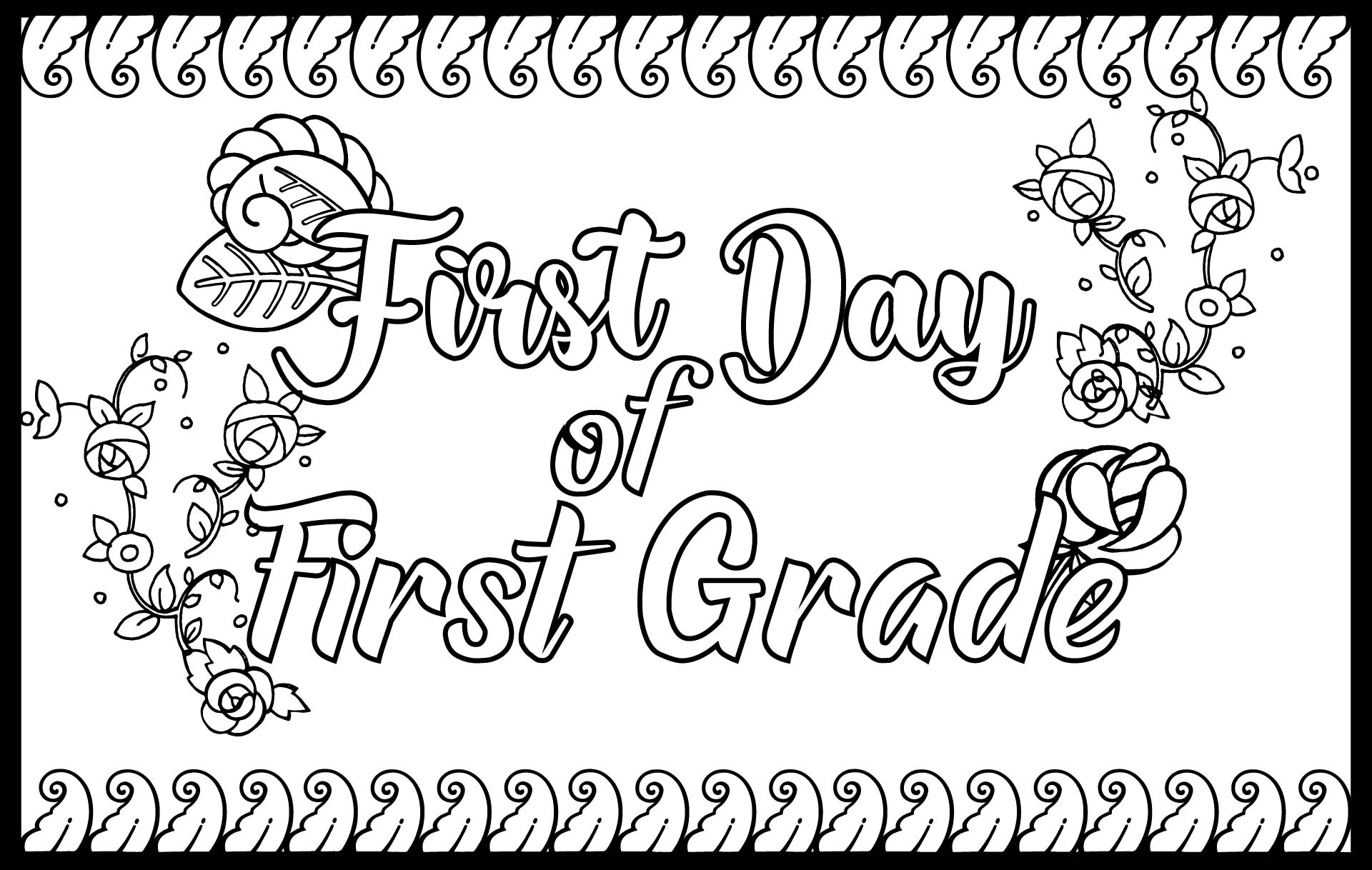 First Day of School Printables