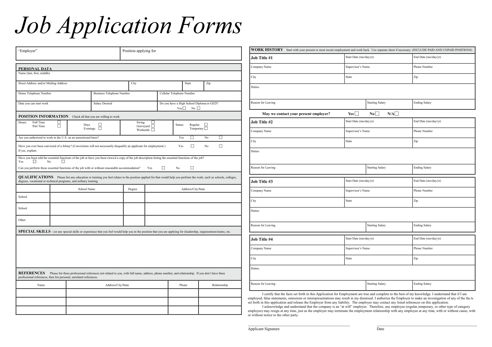 Blank Printable Medical Application