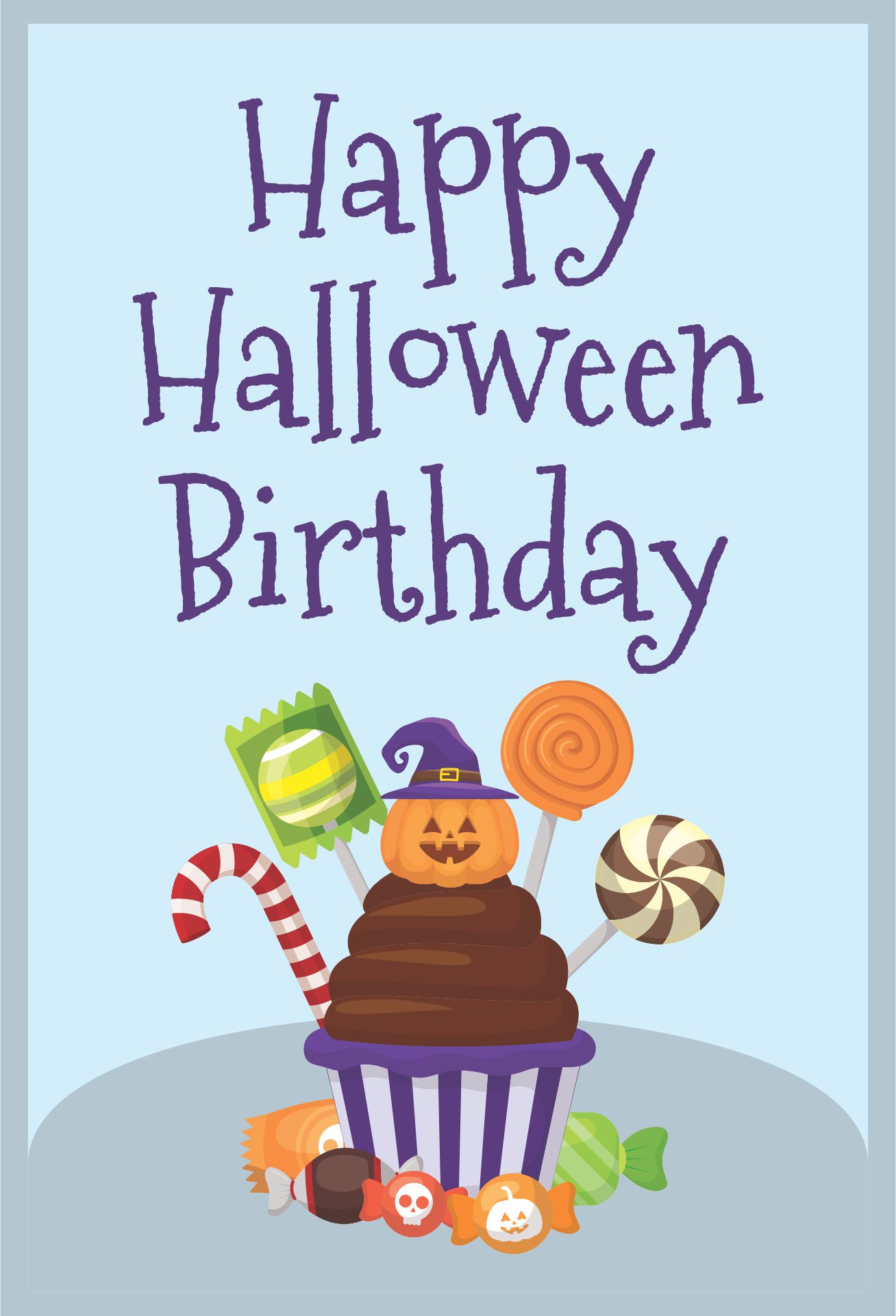 Printable Halloween Birthday Cards