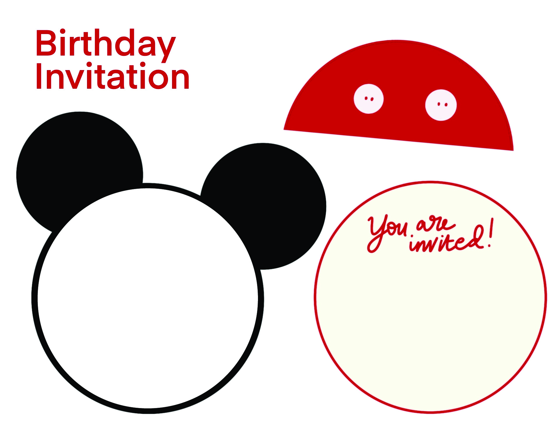 Printable Mickey Mouse Birthday Invitations Template