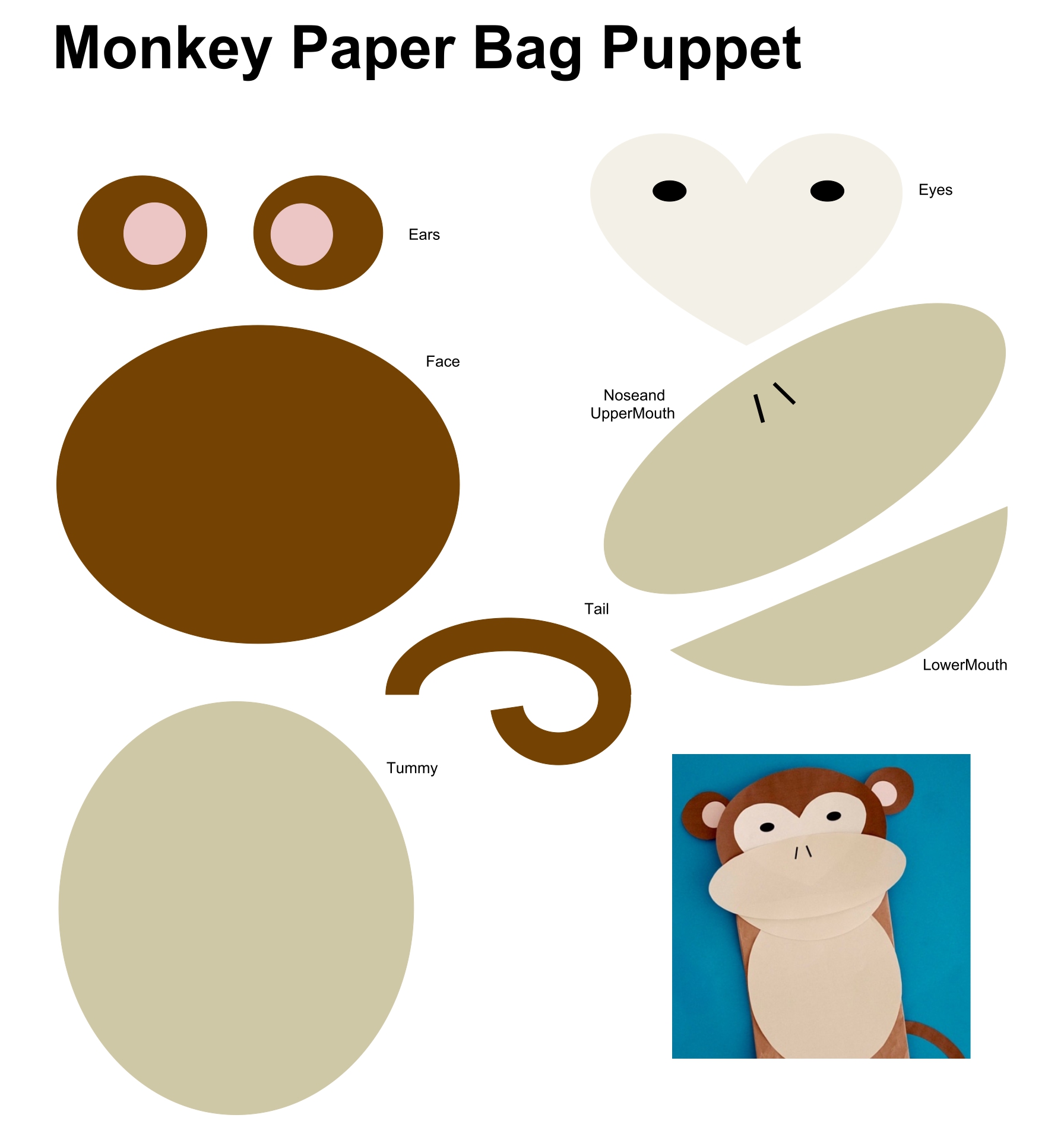 Free Printable Bunny Paper Bag Puppet Templates