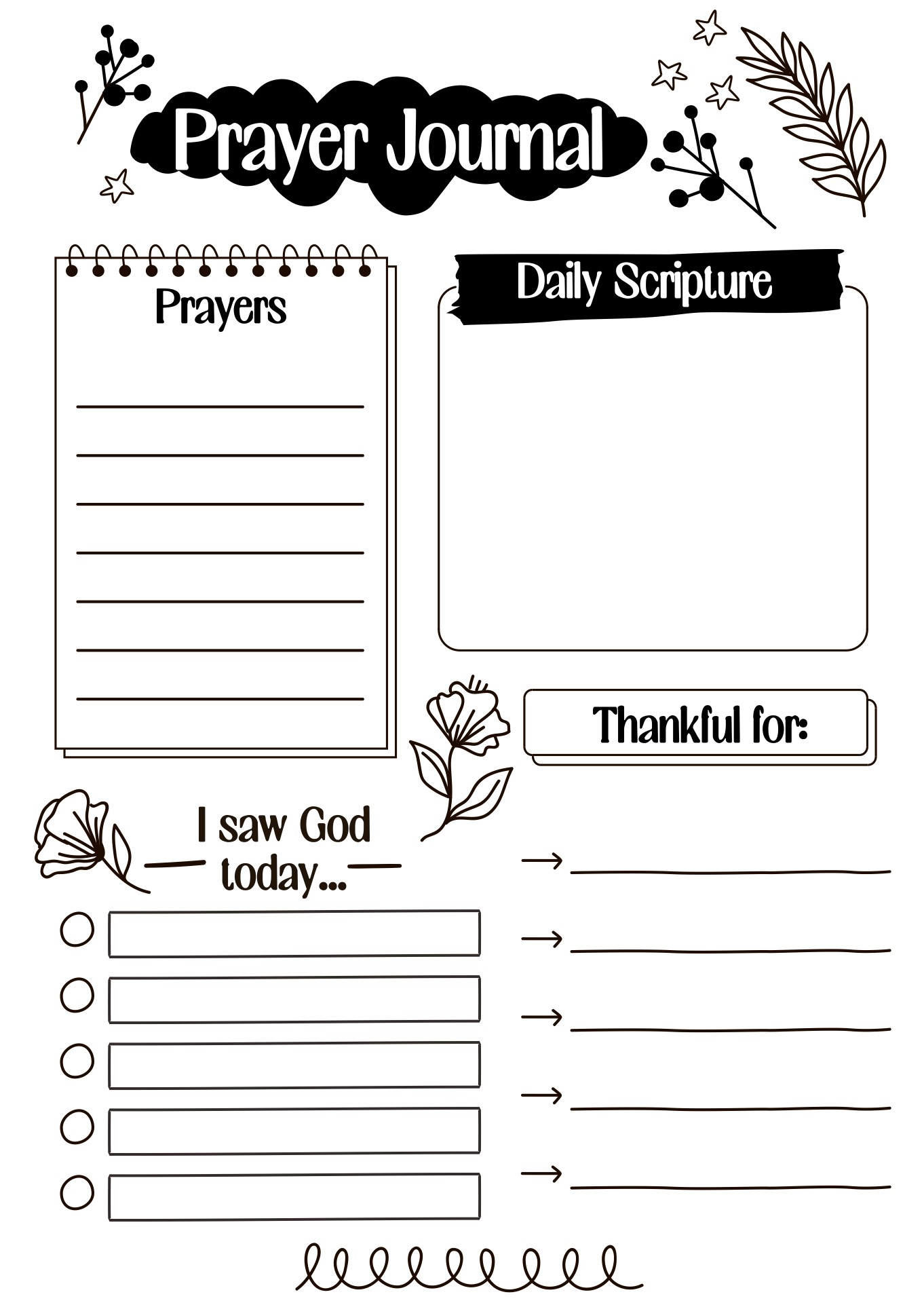 Prayer Journal Pages Printable