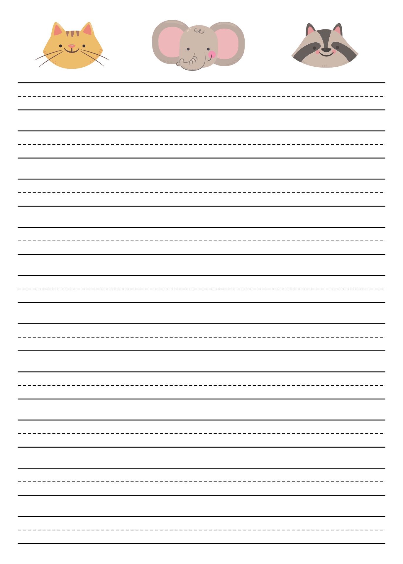 child writing paper template