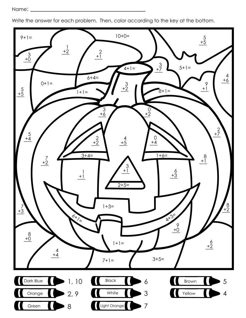 10 Best Halloween Addition Color By Number Printables Printablee Com