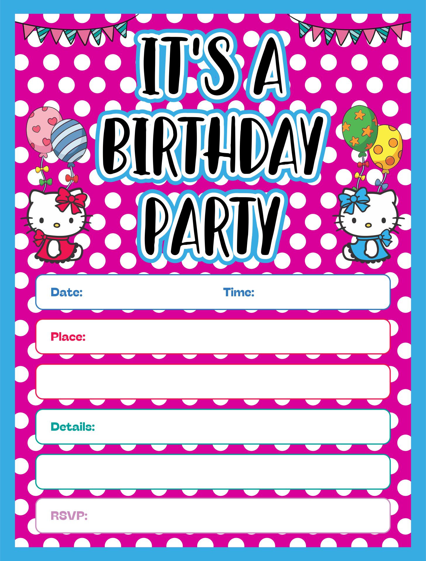 Hello Kitty Birthday Party Printables