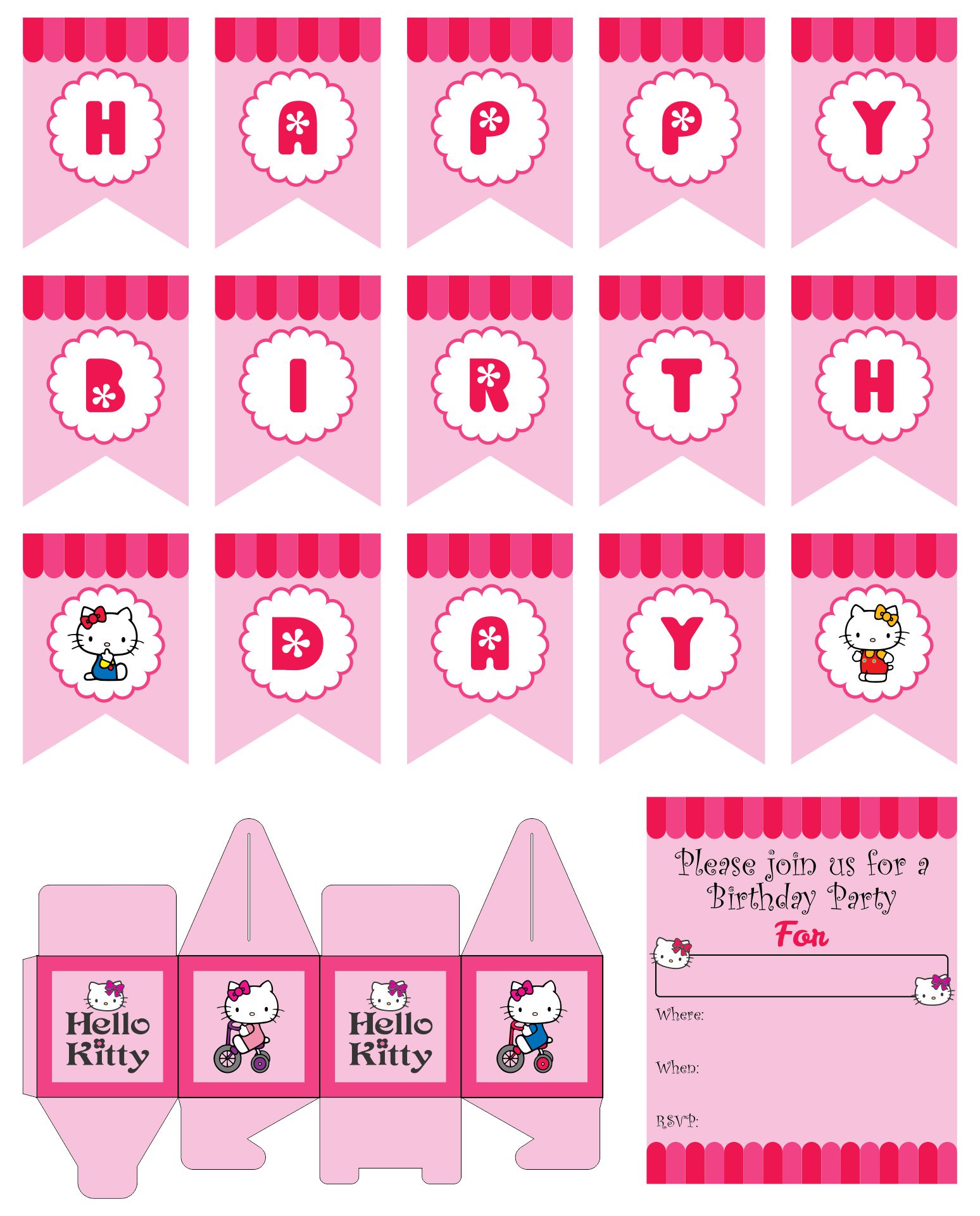 Hello Kitty Party Printable Set