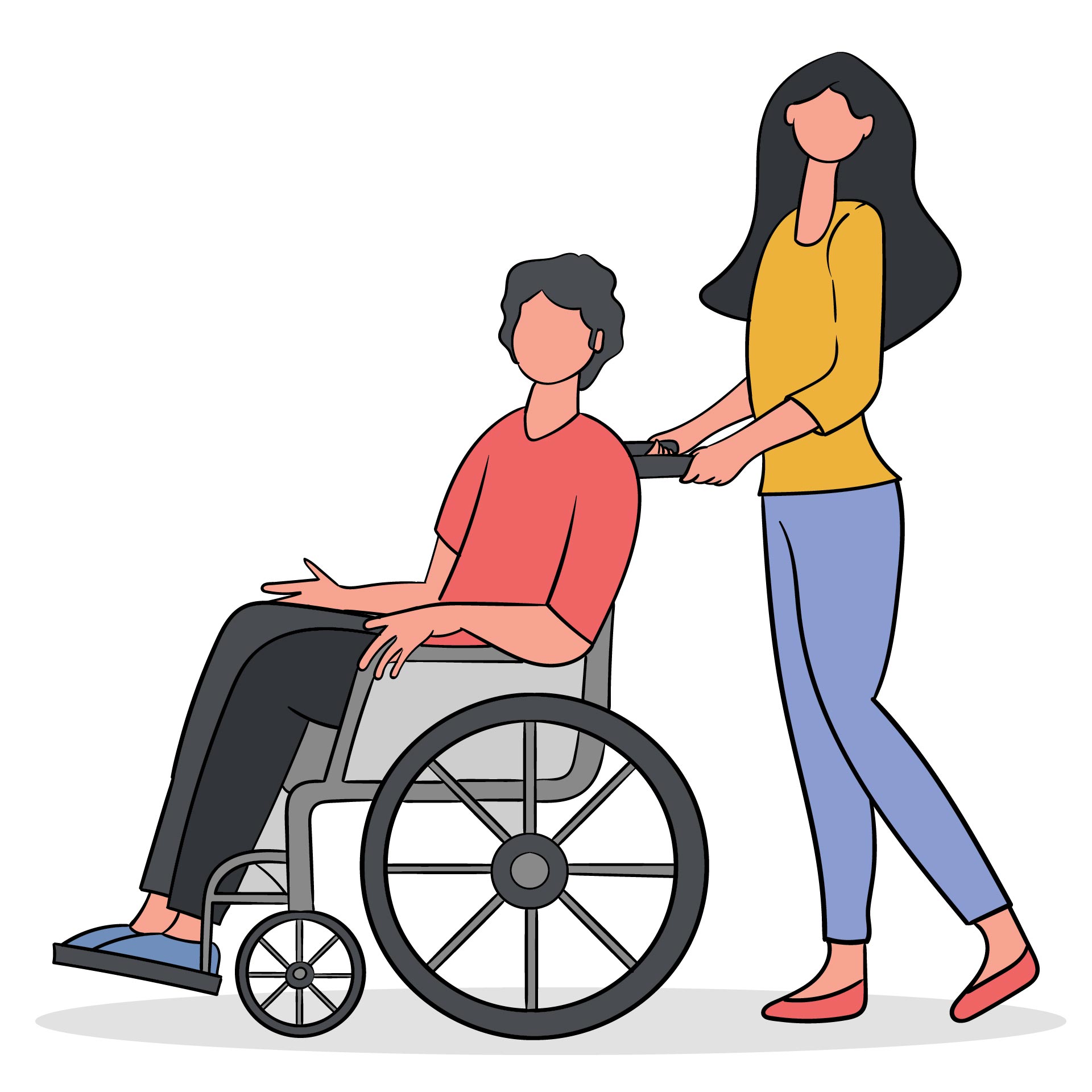 Helping Person in Wheelchair Clip Art