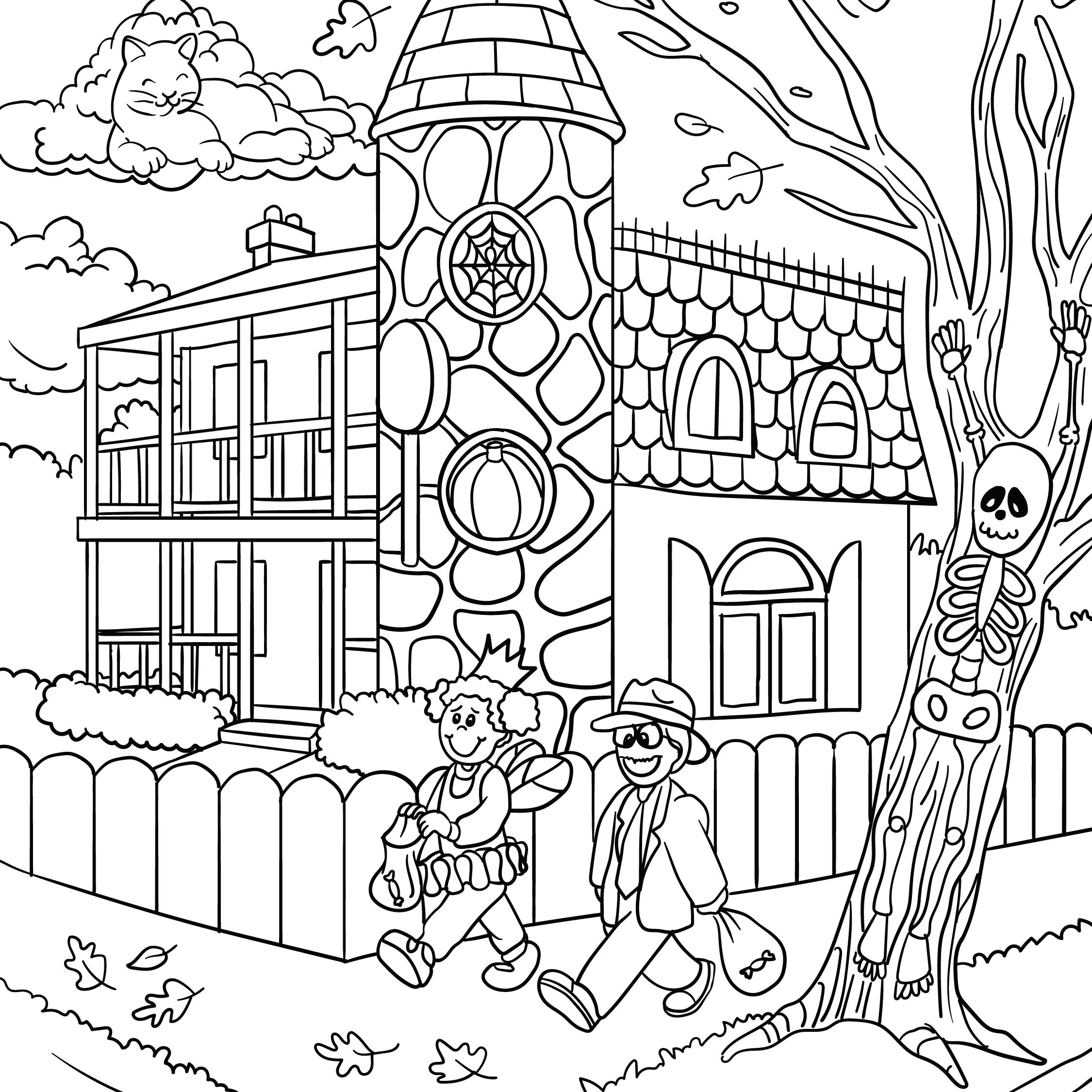 Hidden Object Halloween Coloring Pages