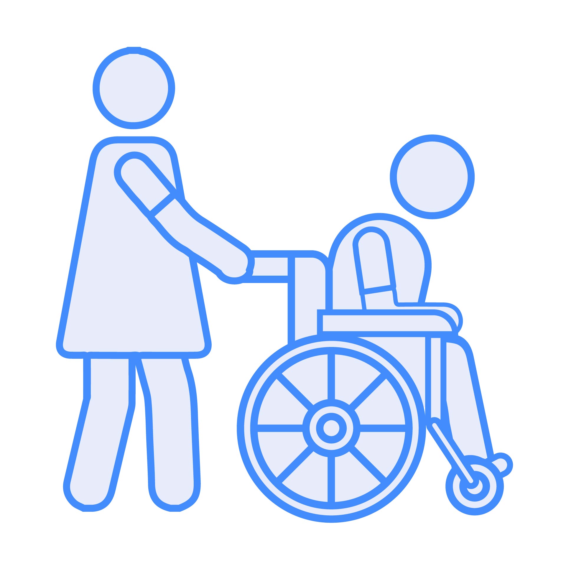 In a Wheelchair Being Pushed Clip Art