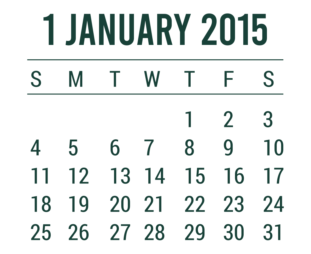 January 2015 Calendar Printable