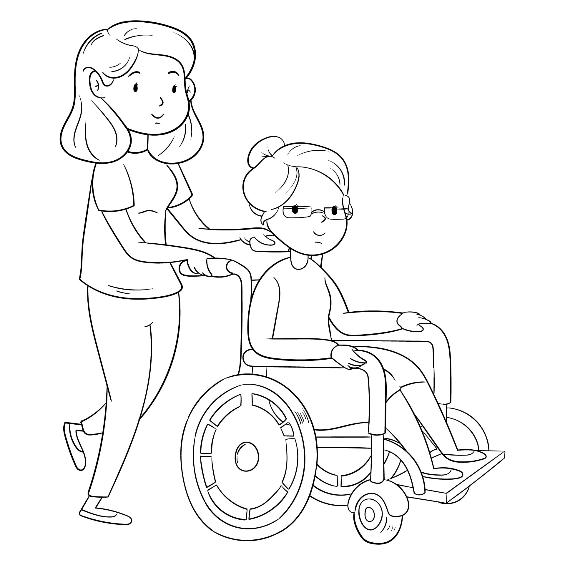 People Being Pushed in Wheelchairs Clip Art  Printable