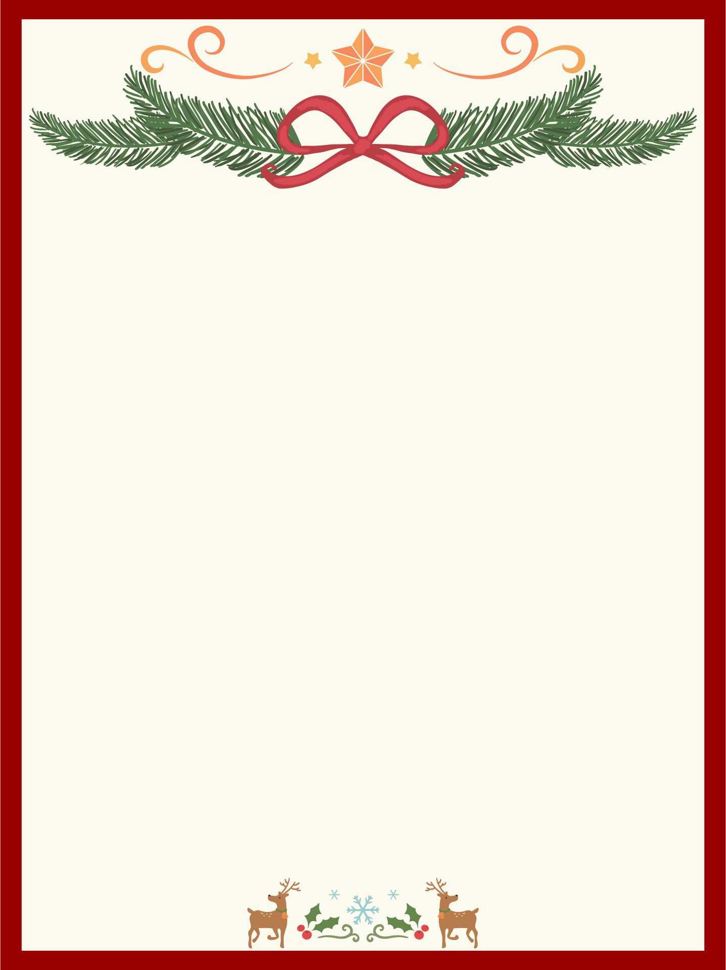 Christmas Stationery Template Free