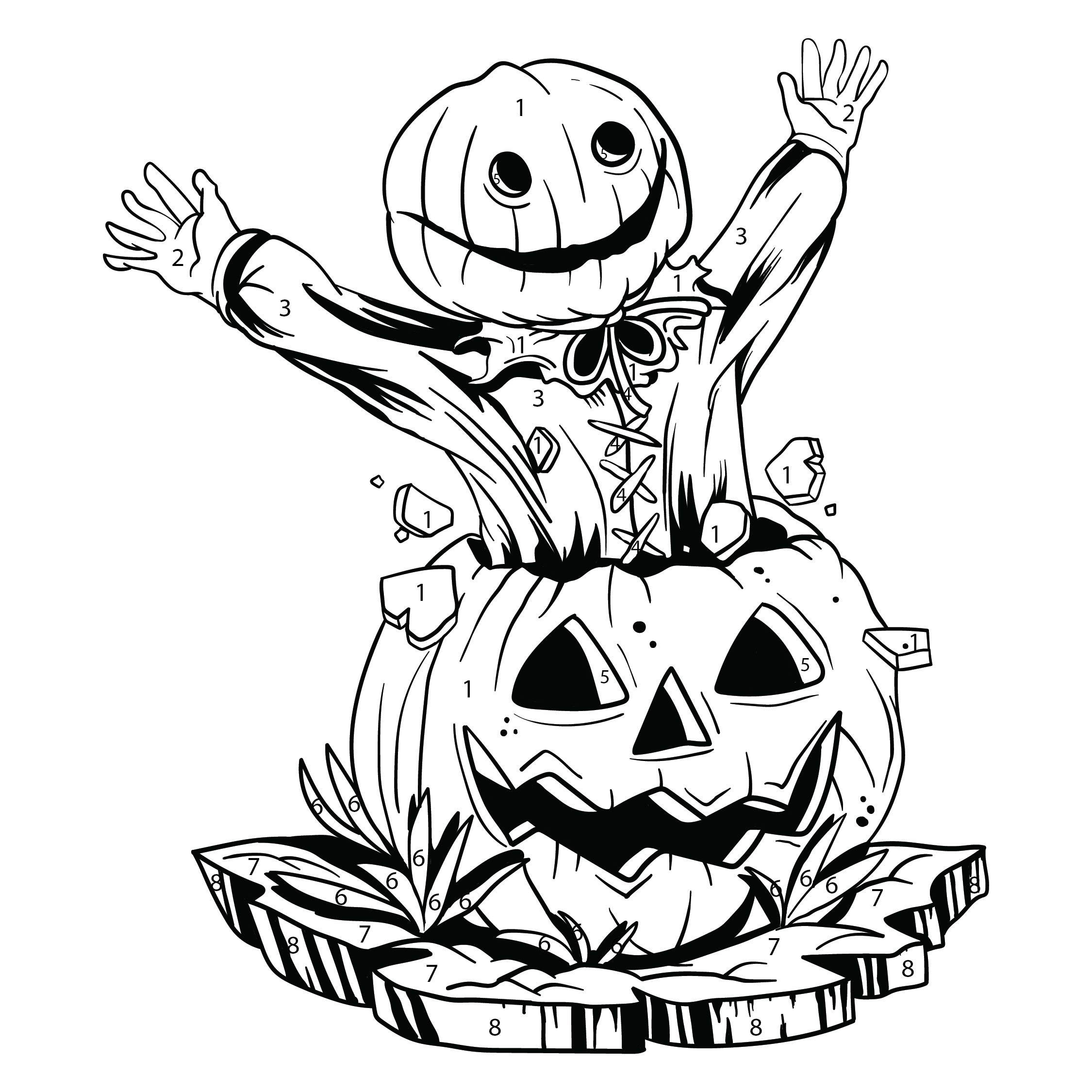 Halloween Addition Color By Number 25 Free PDF Printables Printablee