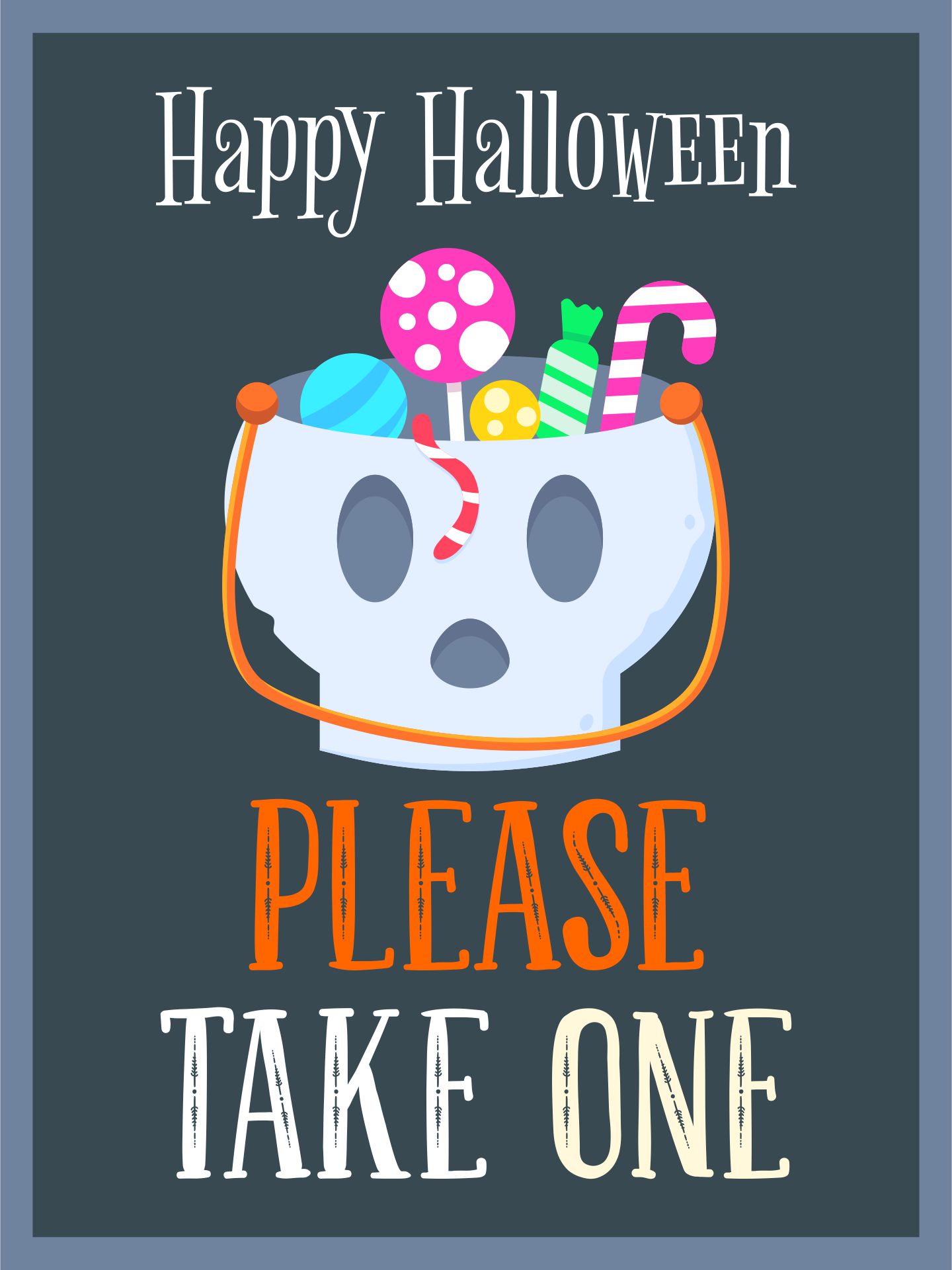 Printable Please Take One Halloween Sign