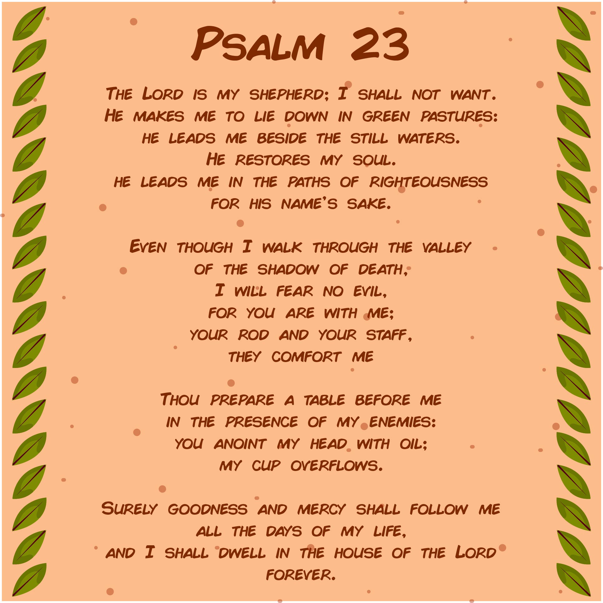 Free Printable Psalm 23 Kjv Printable free-printable-psalm-23-kjv-printable